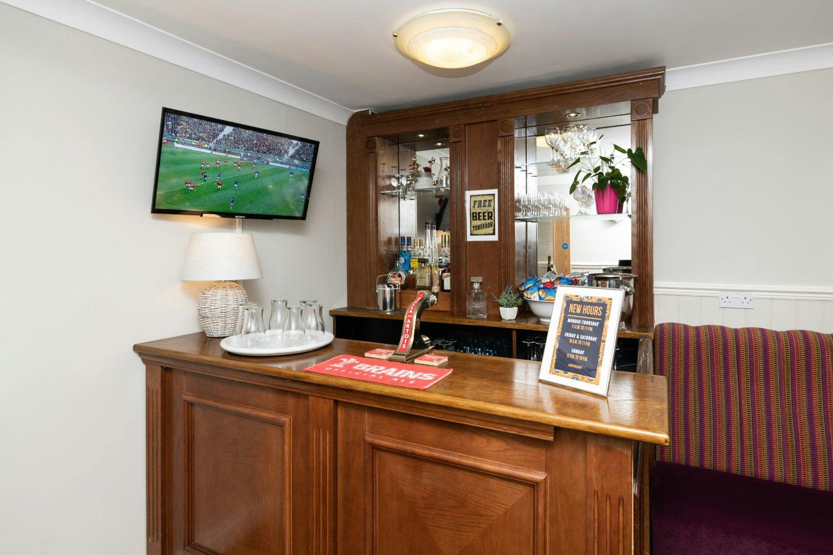 Bar at Ty Enfys Care Home in Cardiff, South Glamorgan