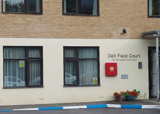 Exterior of Dell Field Court in North Finchley, London