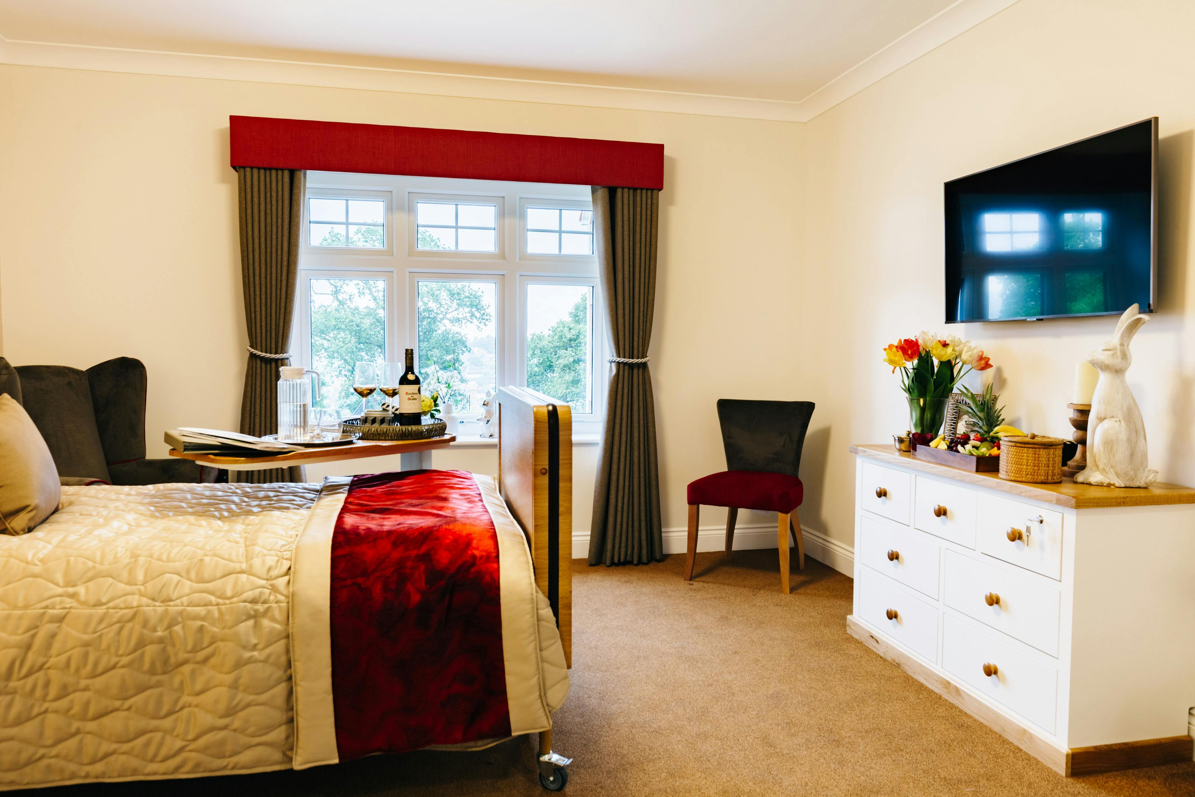Bedroom at Raleigh Care Home in Exmouth, Devon