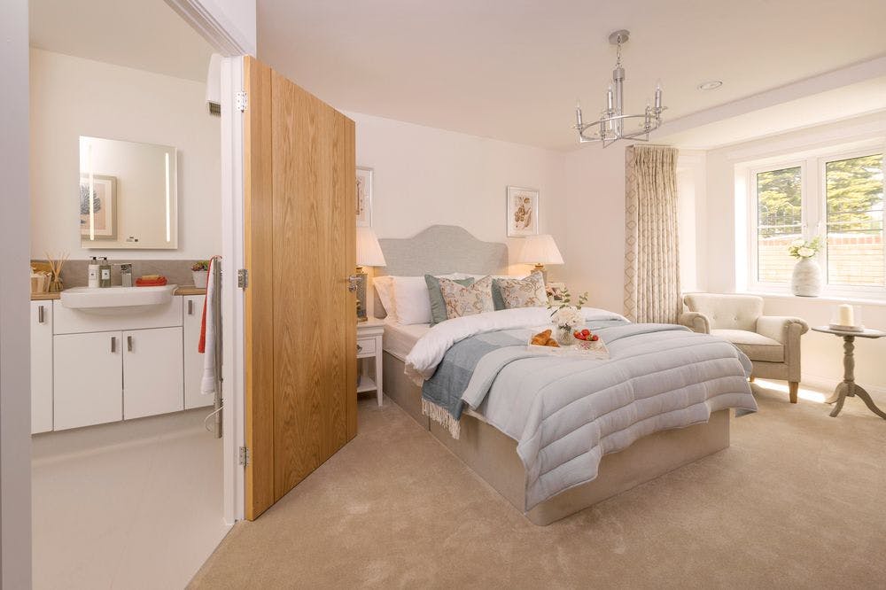 Bedroom at Wilton Court Retirement Development in Leicester, Leicestershire