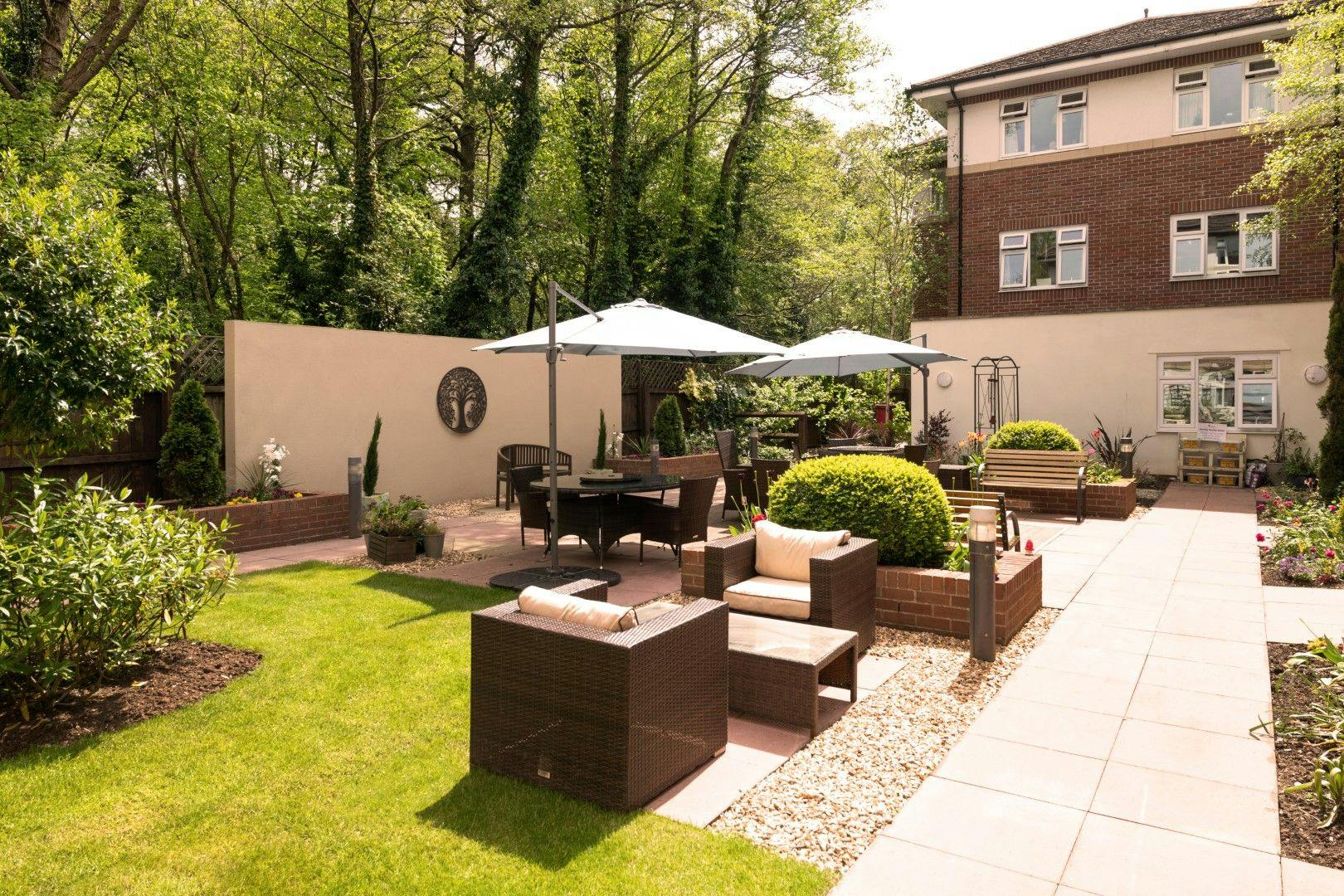 Garden at Ty Enfys Care Home in Cardiff, South Glamorgan