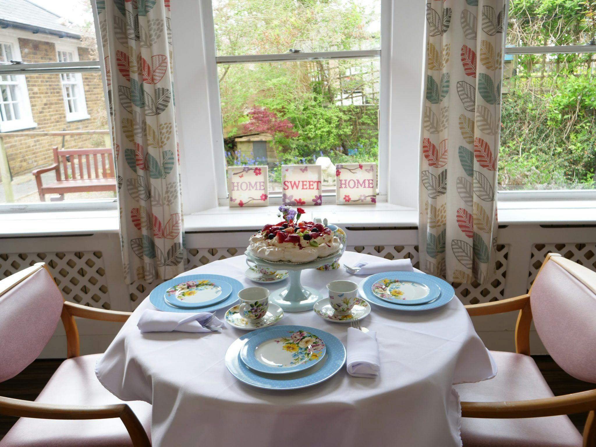 Dining area of Hartley House care home in Cranbrook, Kent,