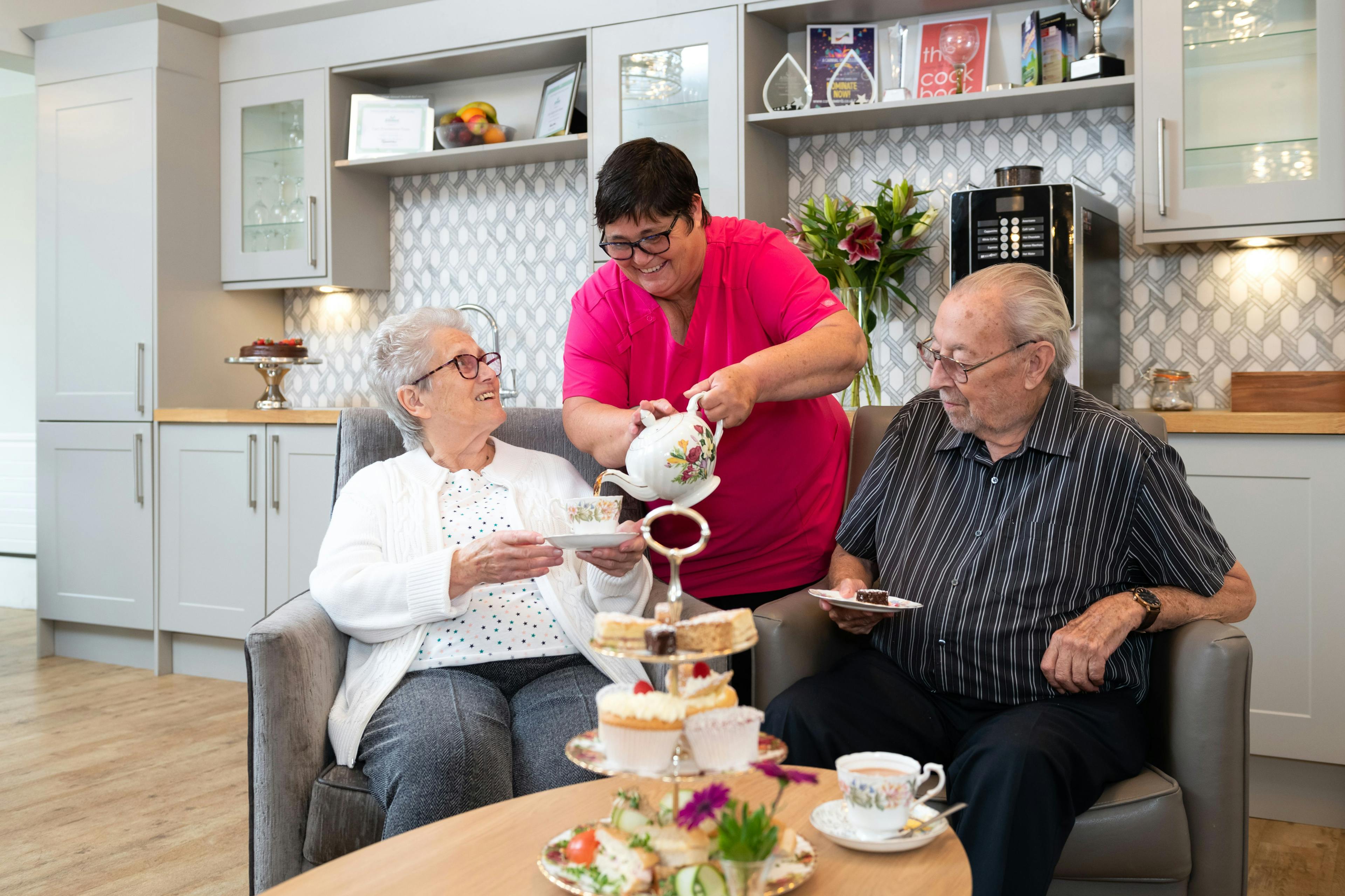 Residents at Aria Court Care Home in March, Fenland