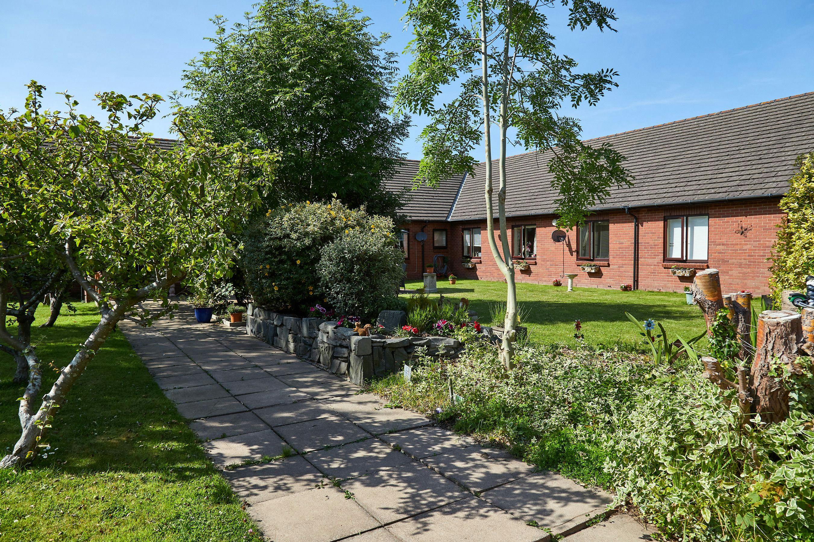 Garden of Newlands Care Home in Workington, Cumbria