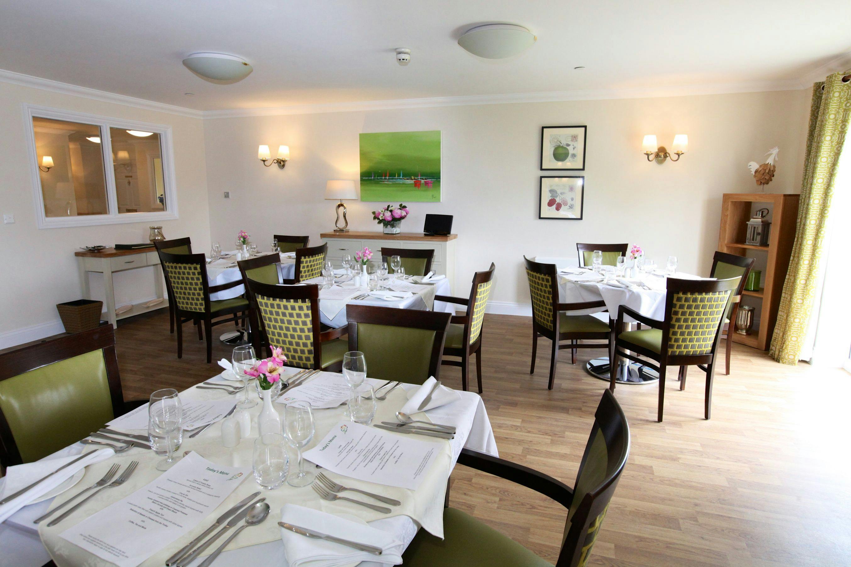 Dining room of Bryn Ivor Lodge care home in Newport, Cardiff