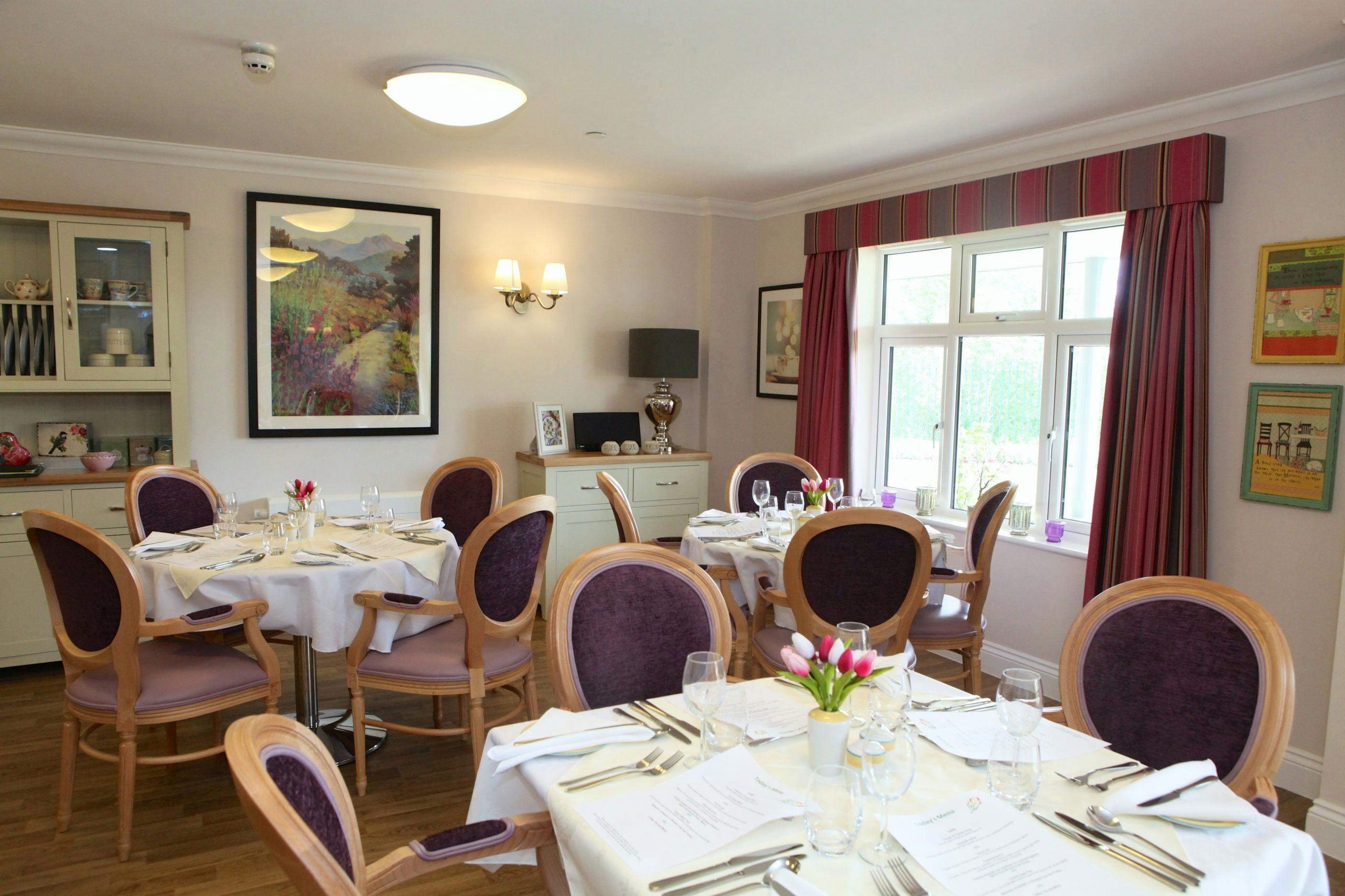 Dining room of Bryn Ivor Lodge care home in Newport, Cardiff