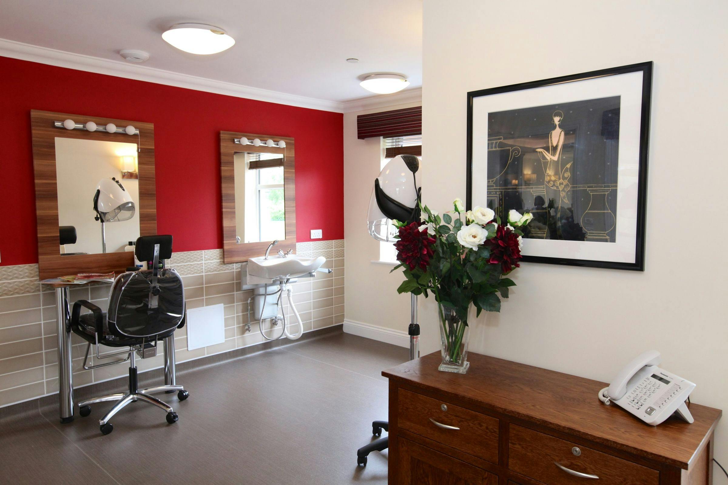 Salon of Bryn Ivor Lodge care home in Newport, Cardiff