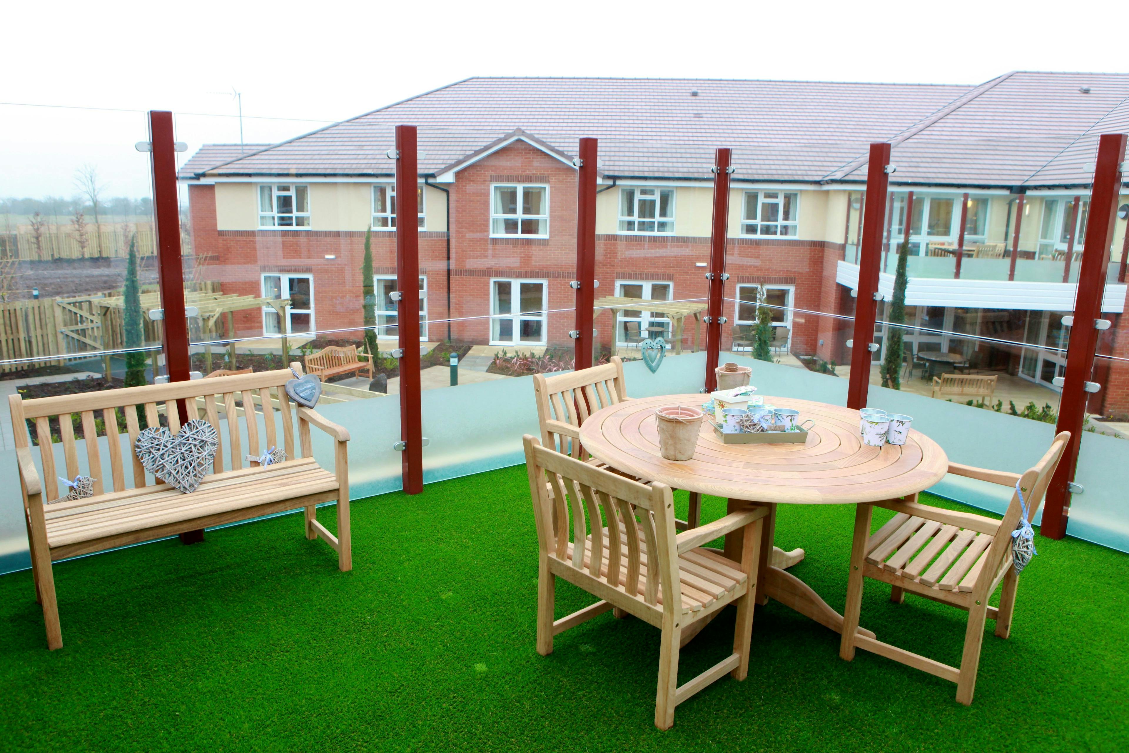 Terrace of Latimer Court Care Home in Worcester, Worcestershire 