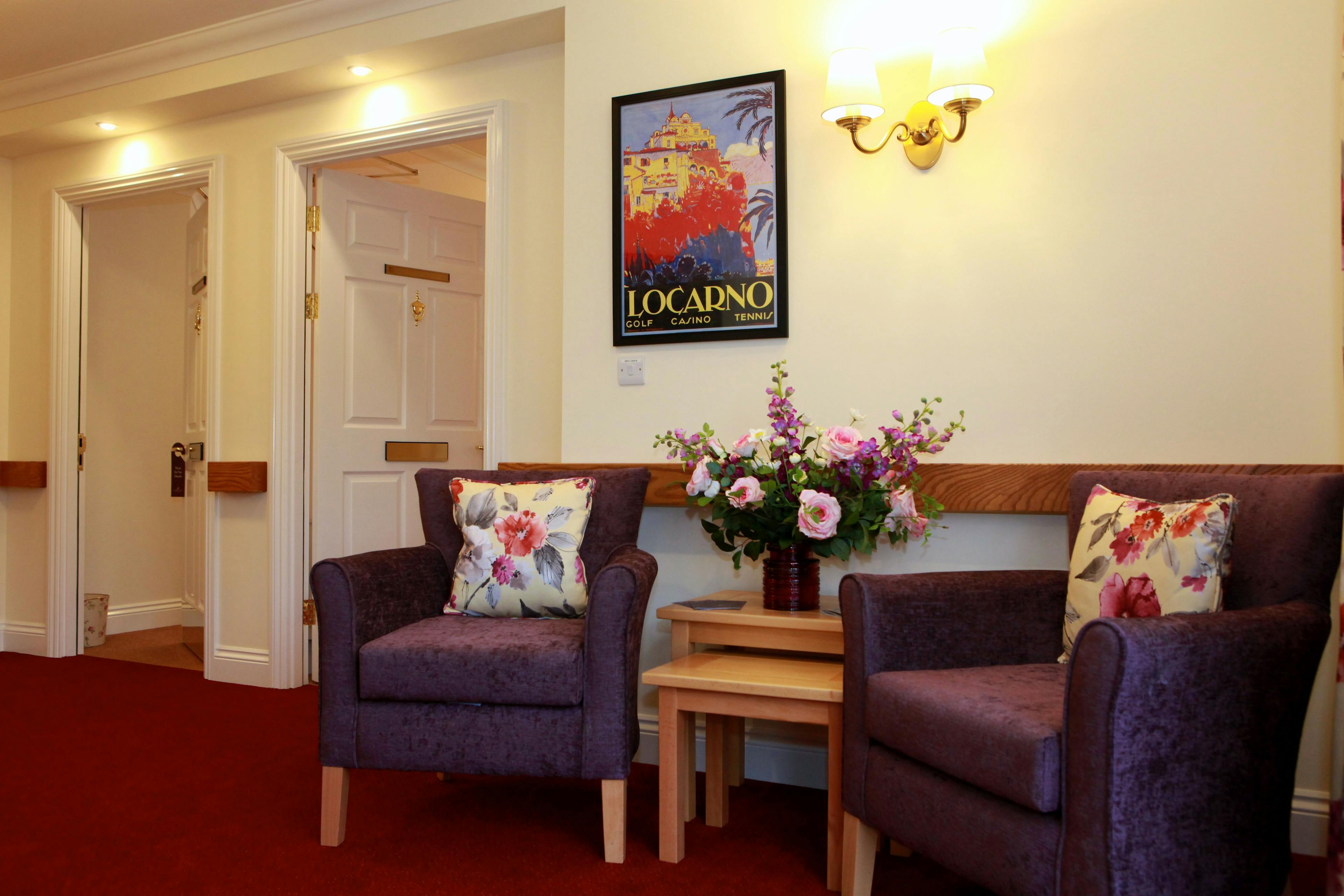 Hallway of Latimer Court Care Home in Worcester, Worcestershire 