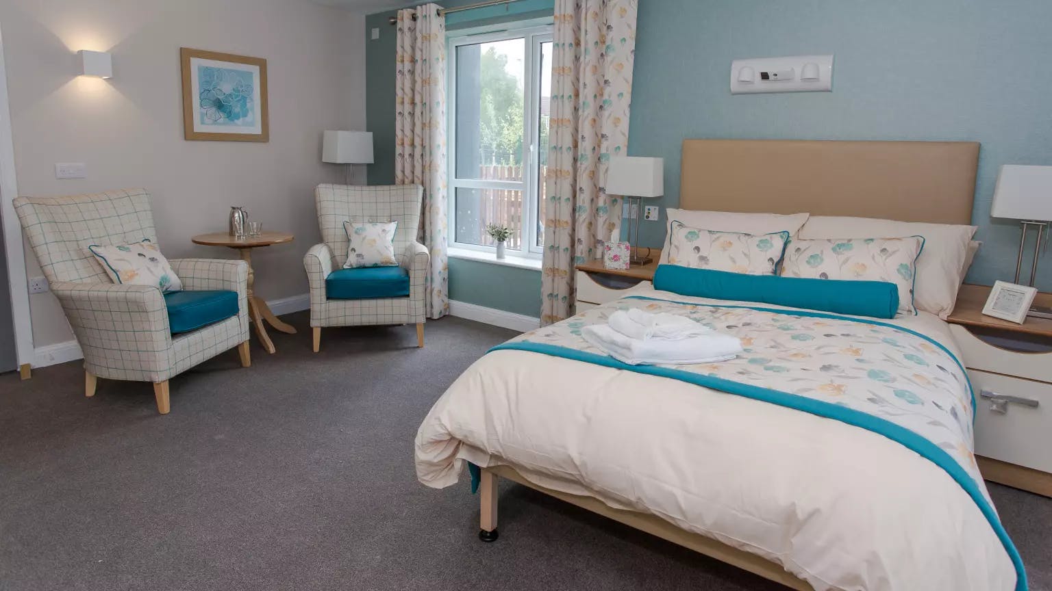 Bedroom of Anson Court care home in Welwyn Garden City, Hertfordshire