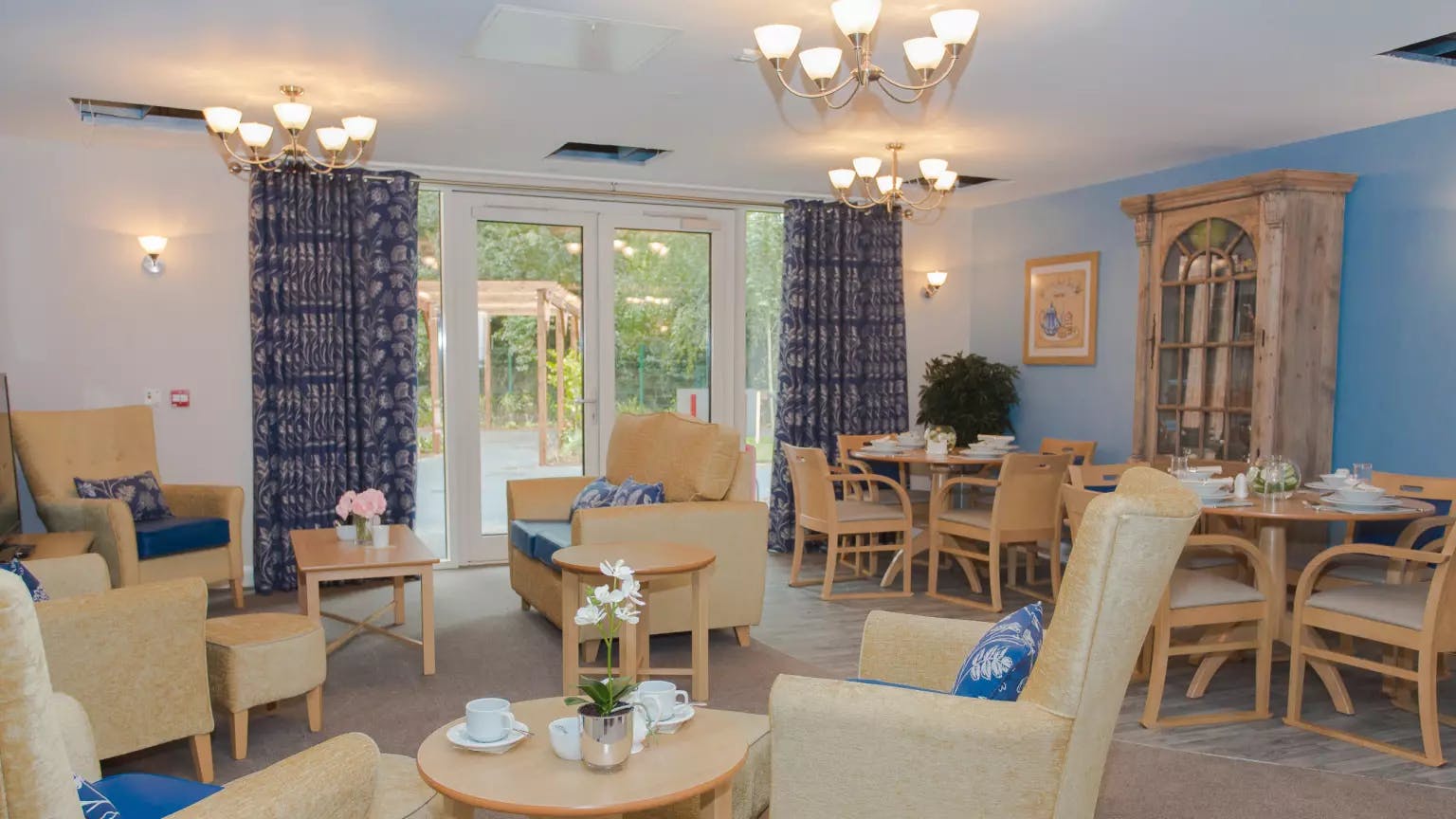 Lounge of Anson Court care home in Welwyn Garden City, Hertfordshire