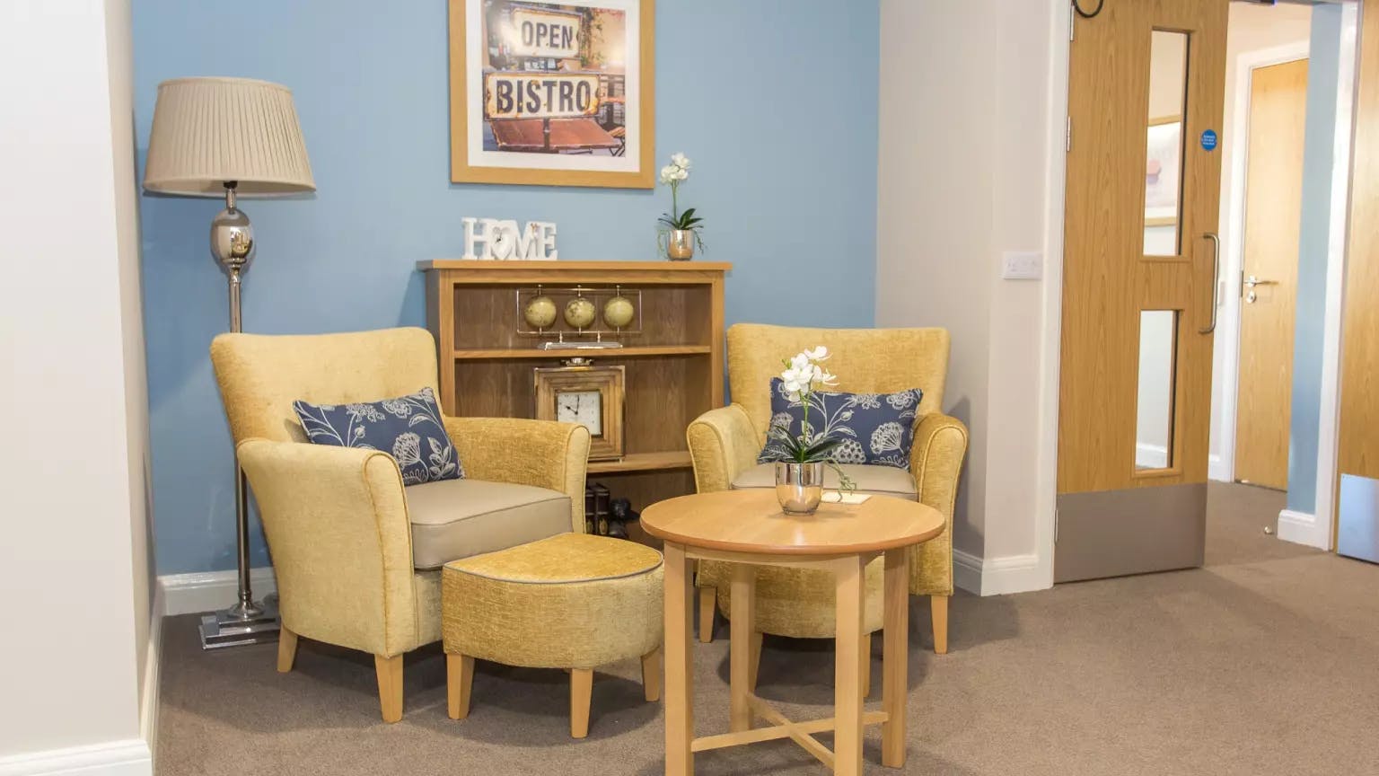 Lounge of Anson Court care home in Welwyn Garden City, Hertfordshire