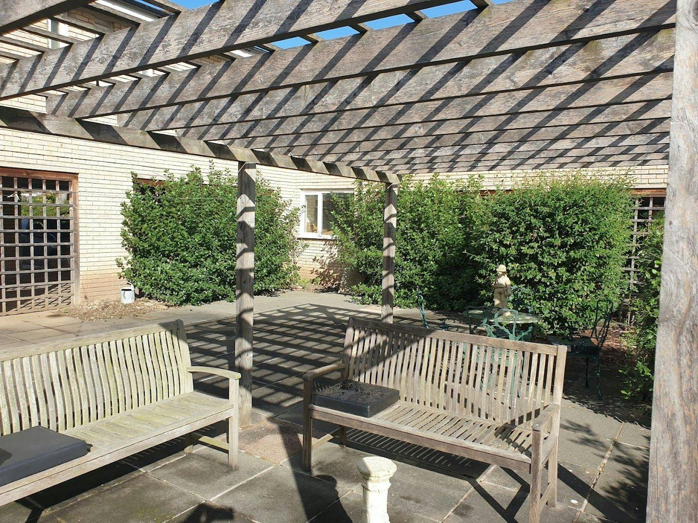 Garden at Arbor Care Home in Leicester, Leicestershire