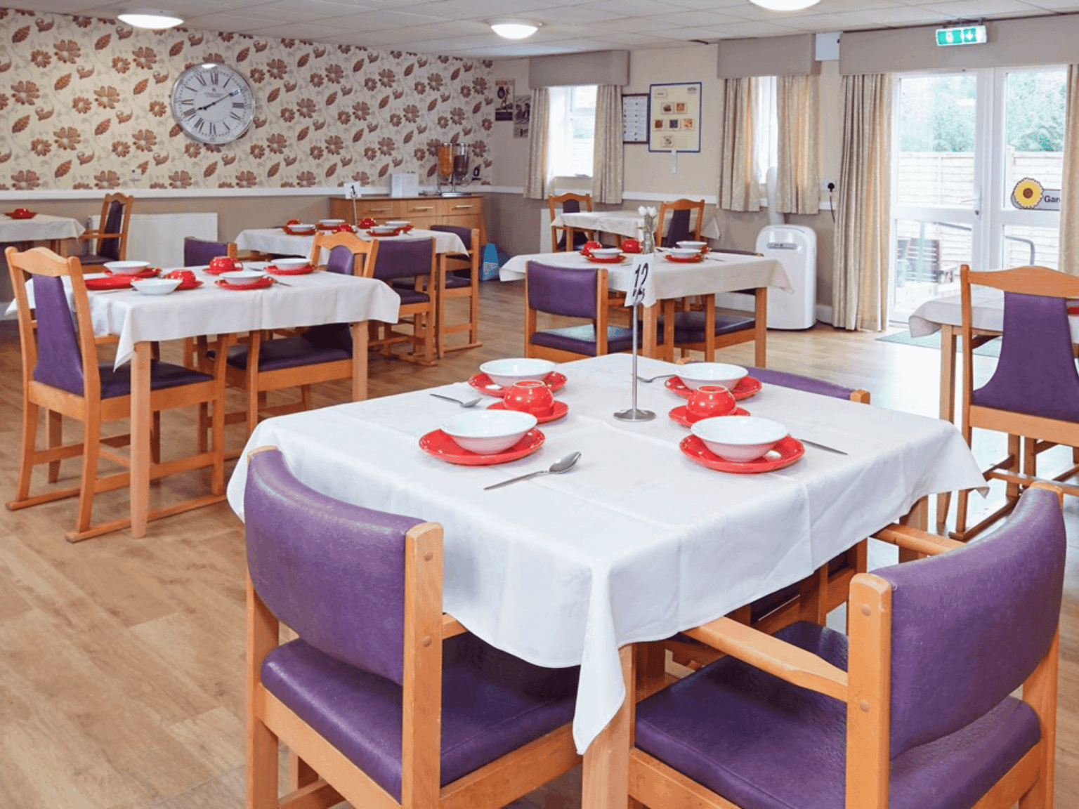 Dining area of Ashcroft care home in Chesterfield