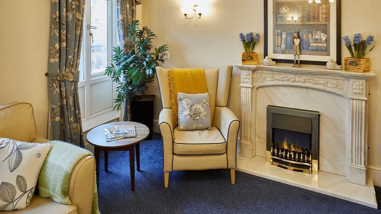 The lounge area at Newcross Care Home in Wolverhampton, West Midlands