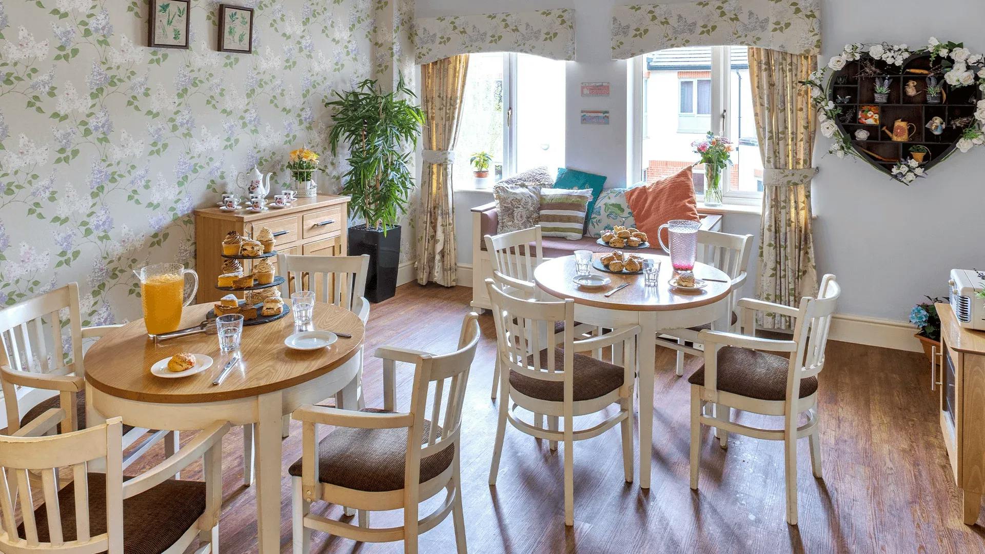 The dining area at Newcross Care Home in Wolverhampton, West Midlands