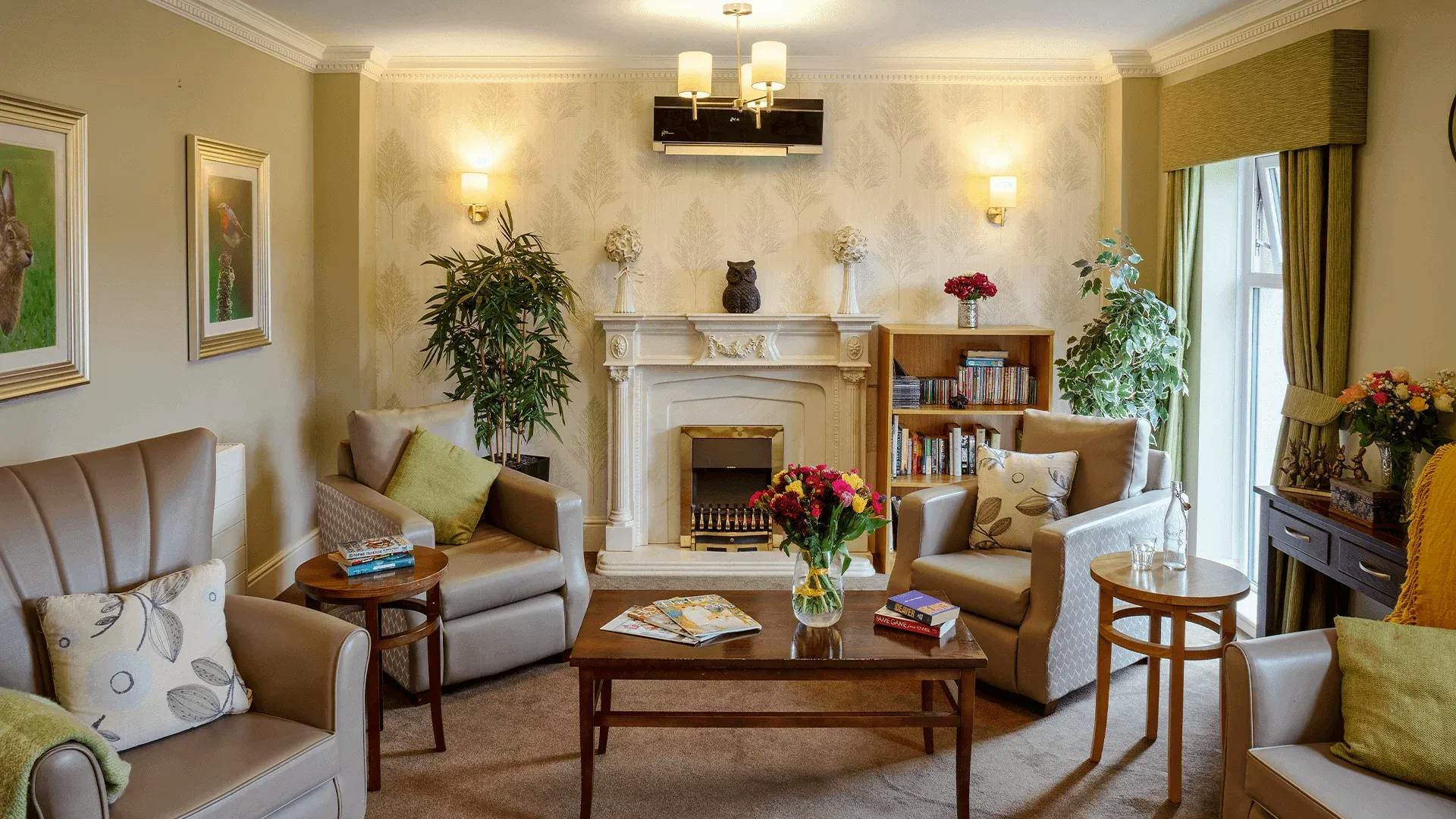 The lounge area at Newcross Care Home in Wolverhampton, West Midlands
