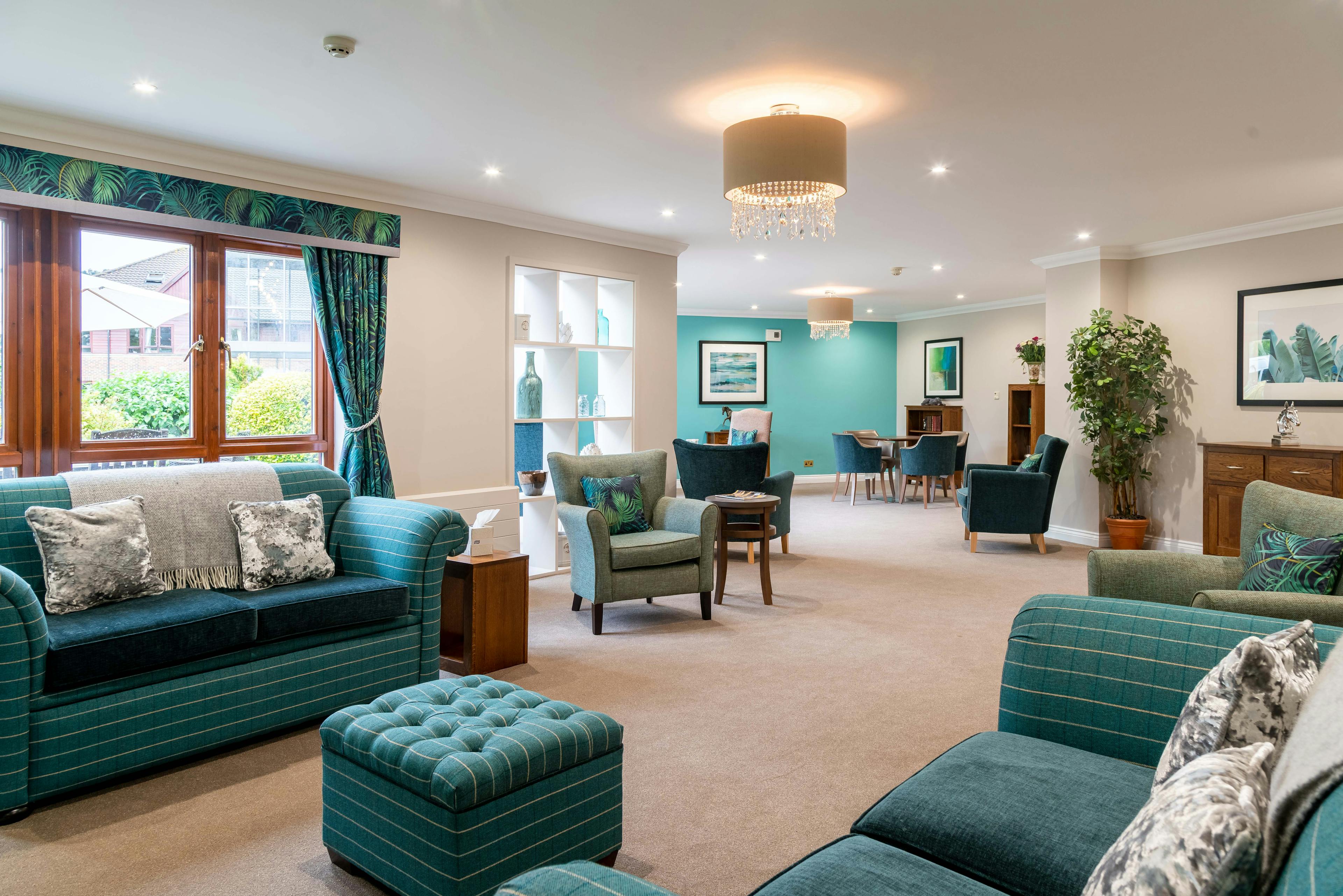Communal Lounge at Tandridge Heights Care Home in Oxted, Surrey