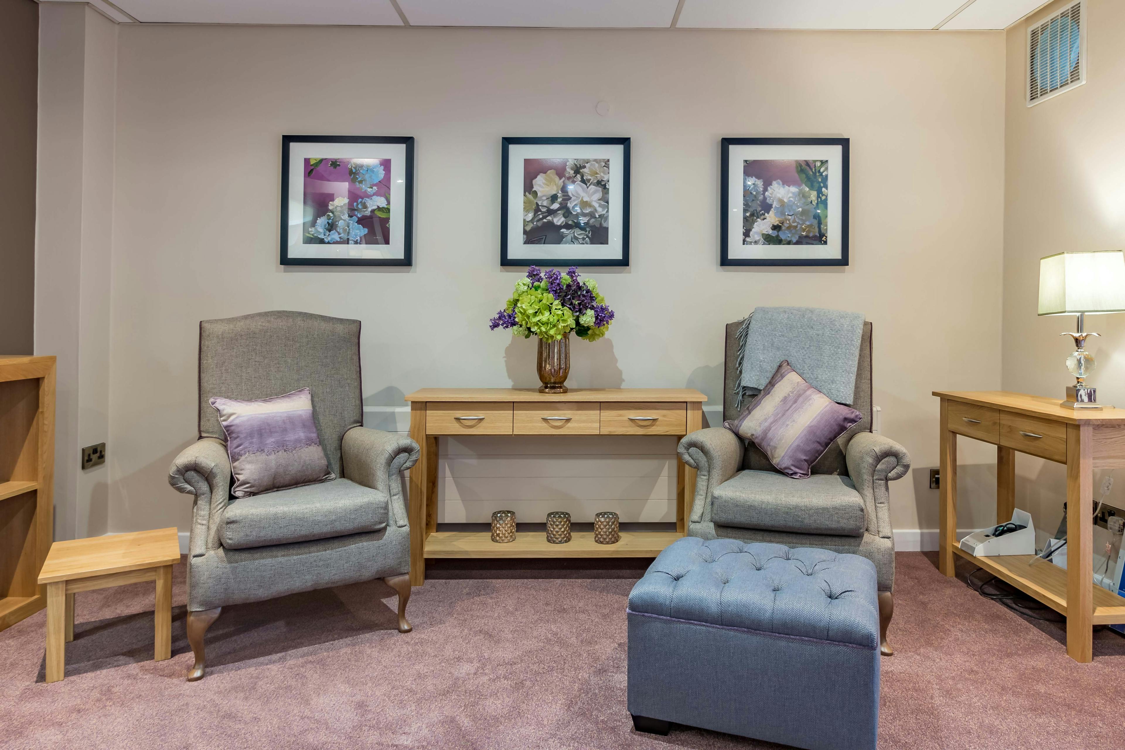 Lounge of Hafan-Y-Coed Care Home in Llanelli, Wales