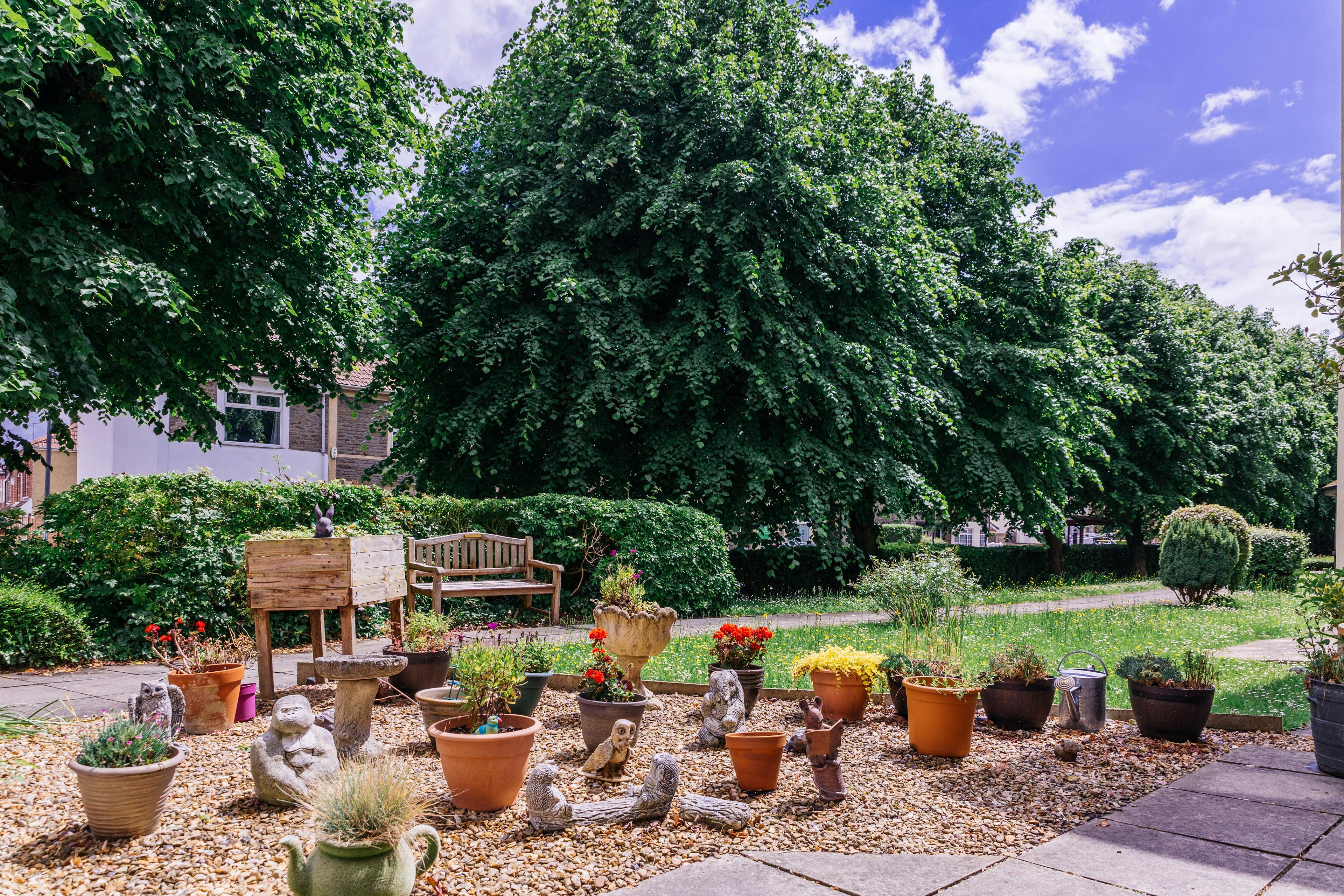 Garden of Kingswood Court Care Home in Bristol, South West England