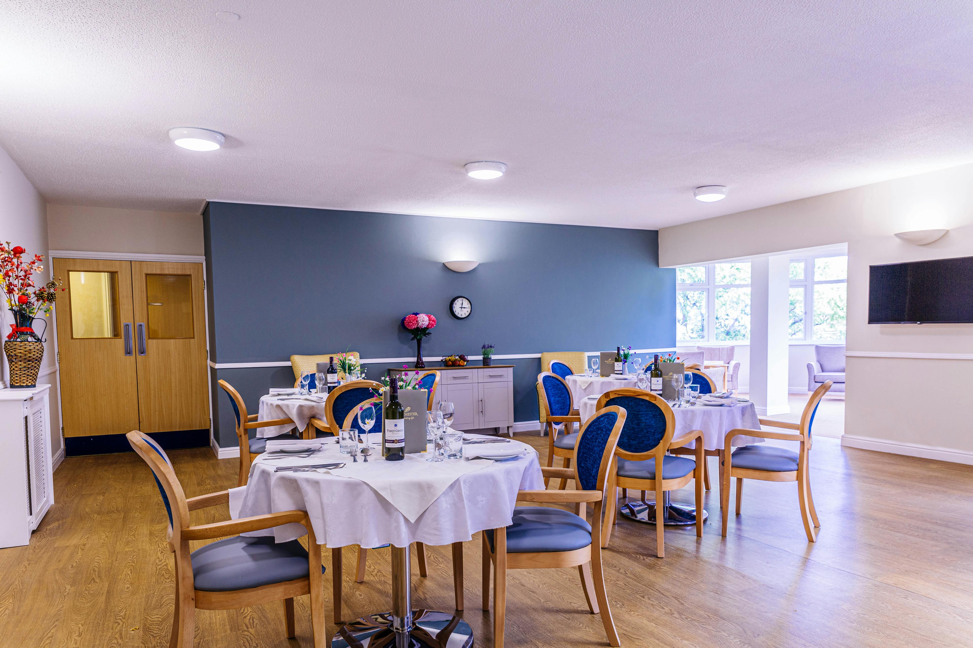 Dining Room of Kingswood Court Care Home in Bristol, South West England