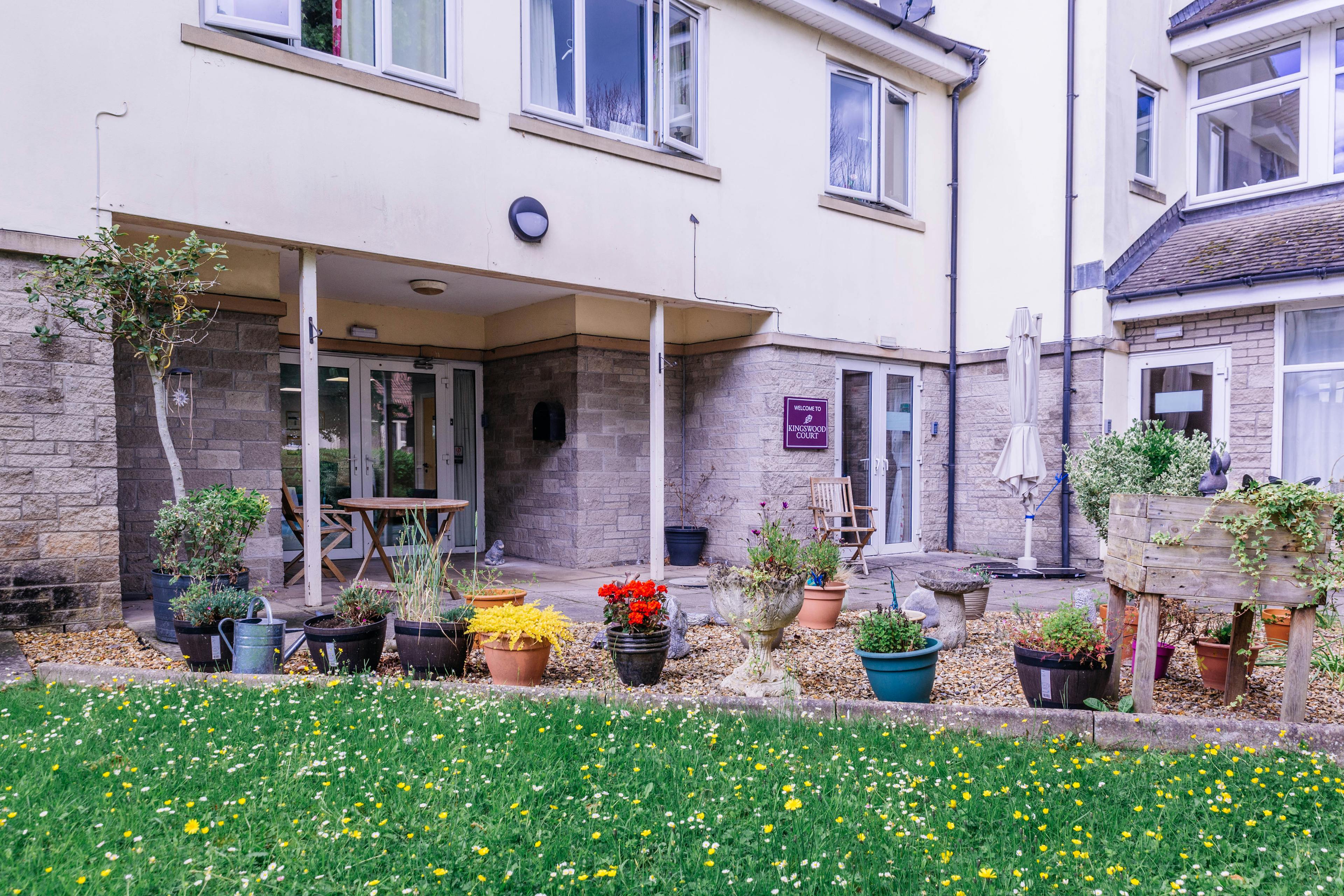 Garden of Kingswood Court Care Home in Bristol, South West England