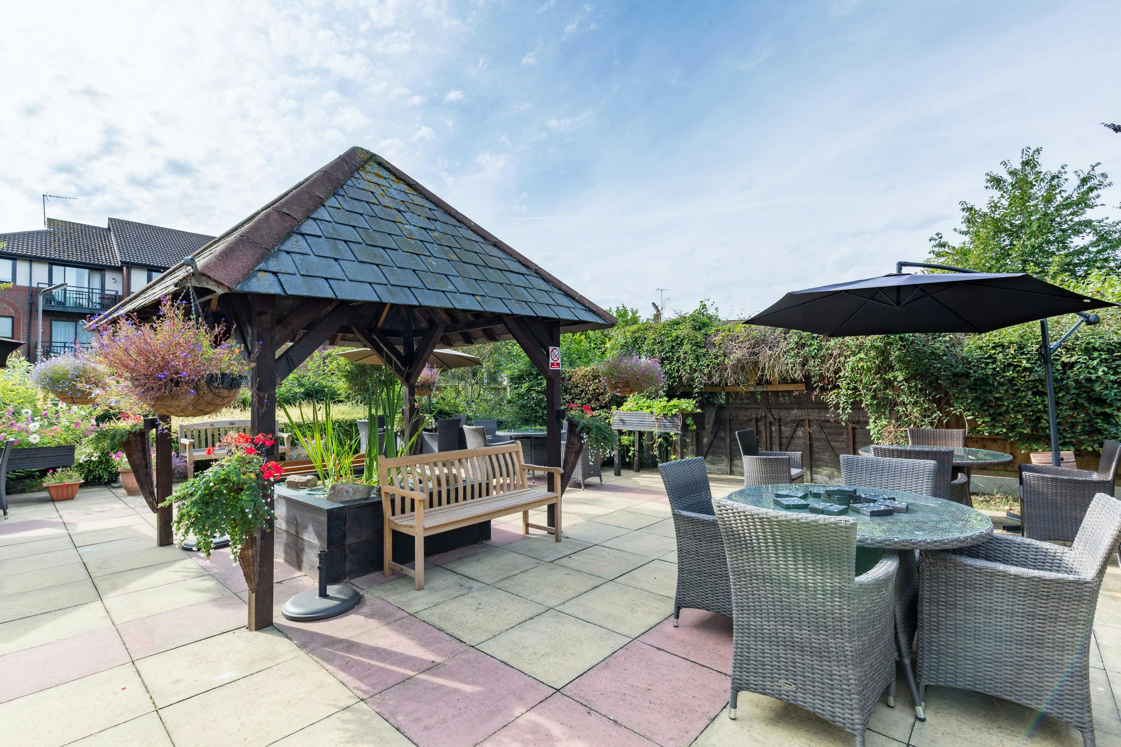 Garden at Leonard Lodge Care Home in Brentwood, Essex