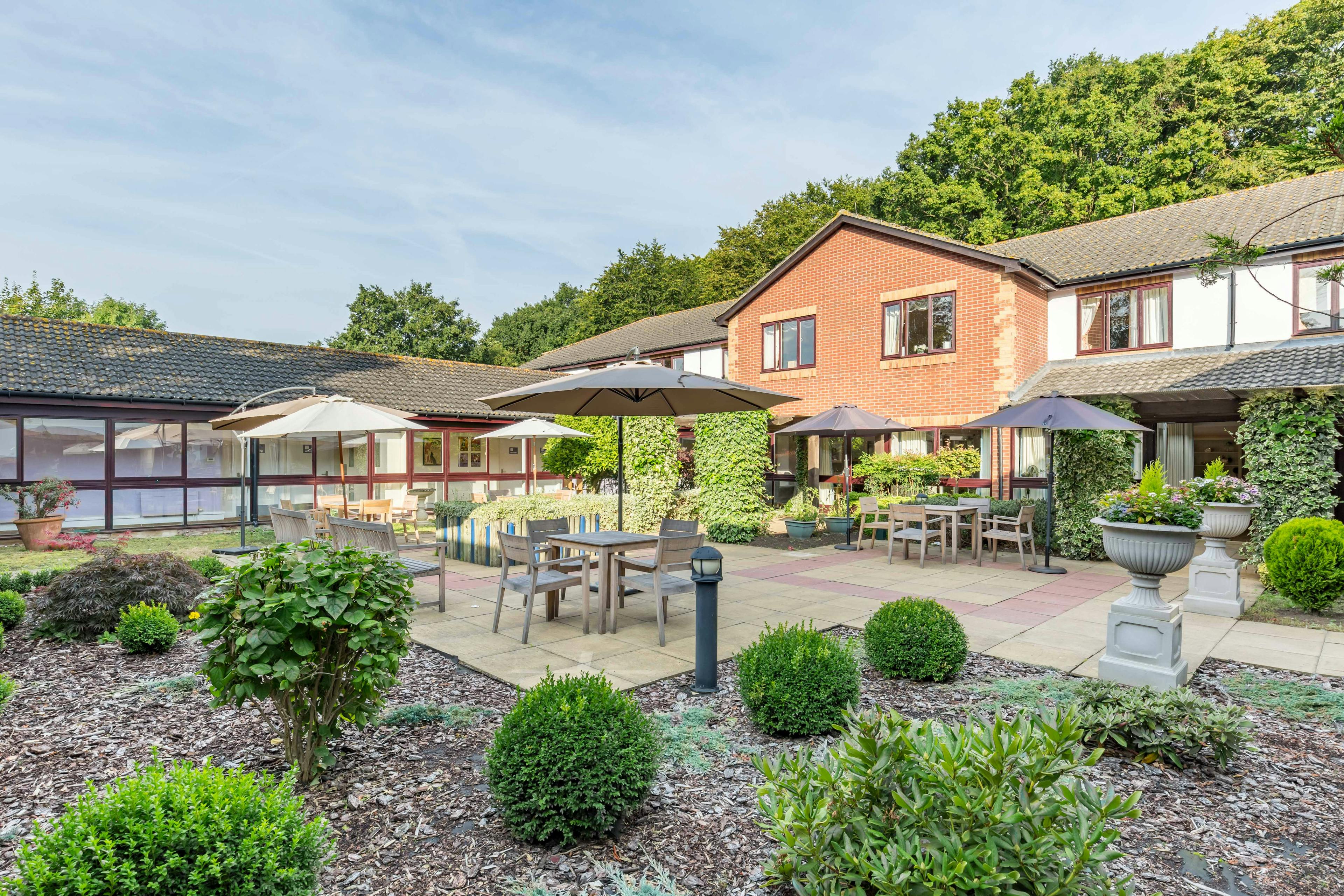 Garden at Leonard Lodge Care Home in Brentwood, Essex