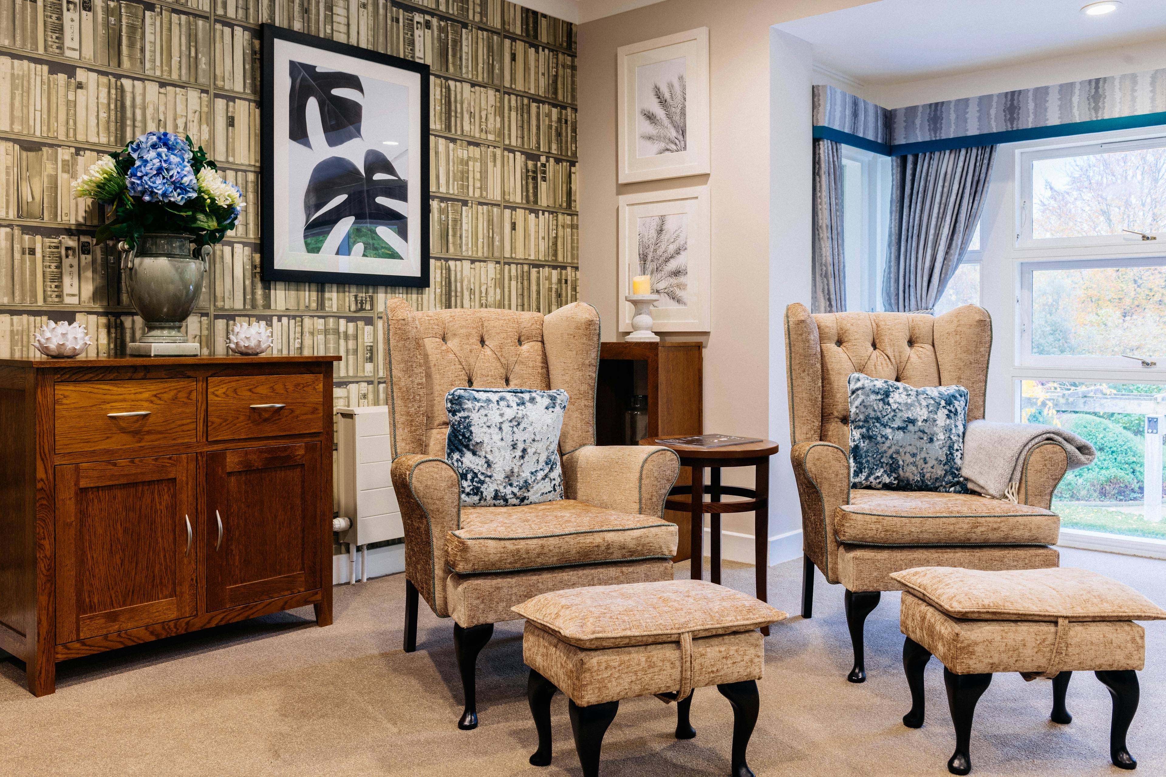 Communal Lounge at Lynde House Care Home in Twickenham, Richmond Upon Thames