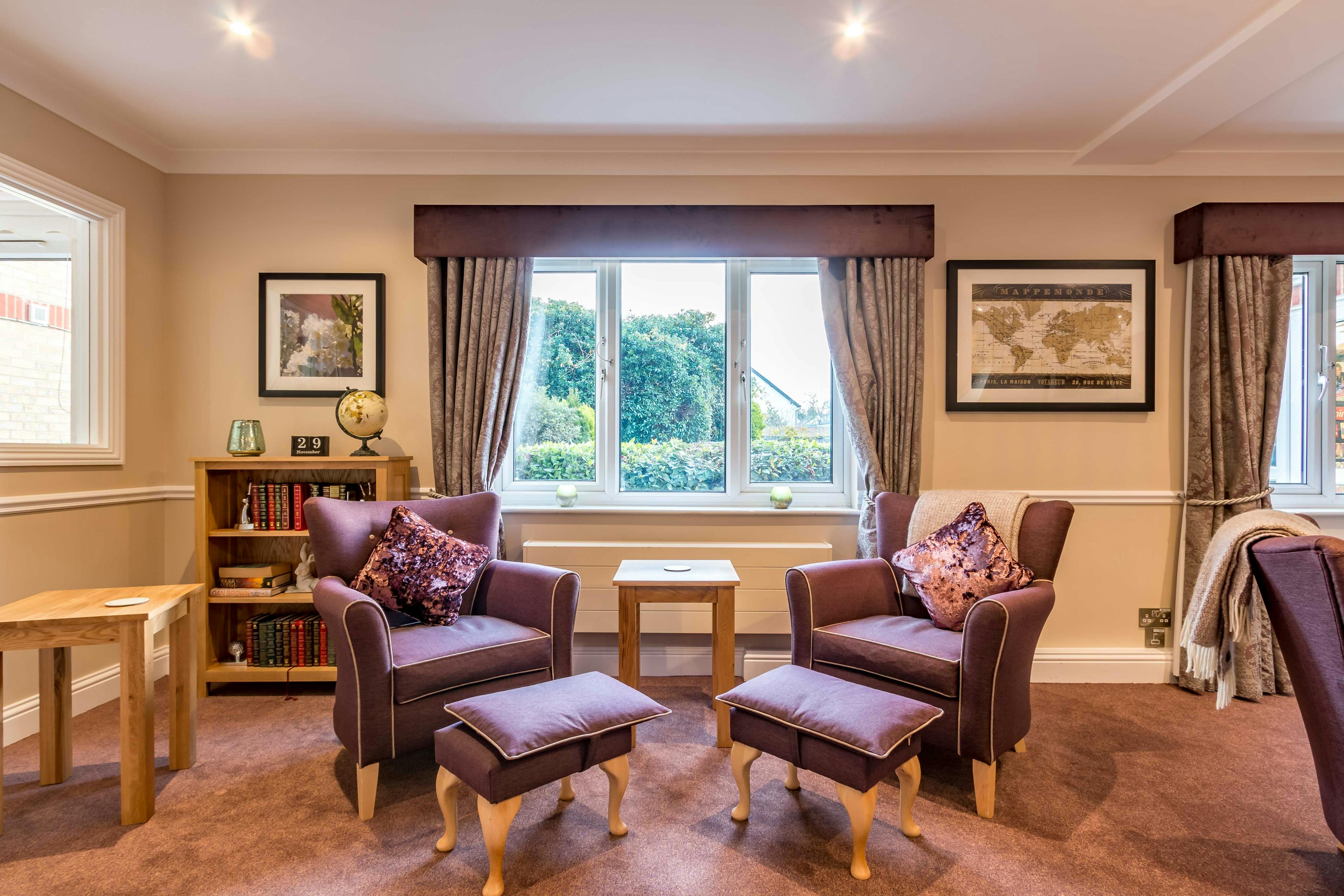 Communal Lounge of Newington Court Care Home in Sittingbourne, Kent