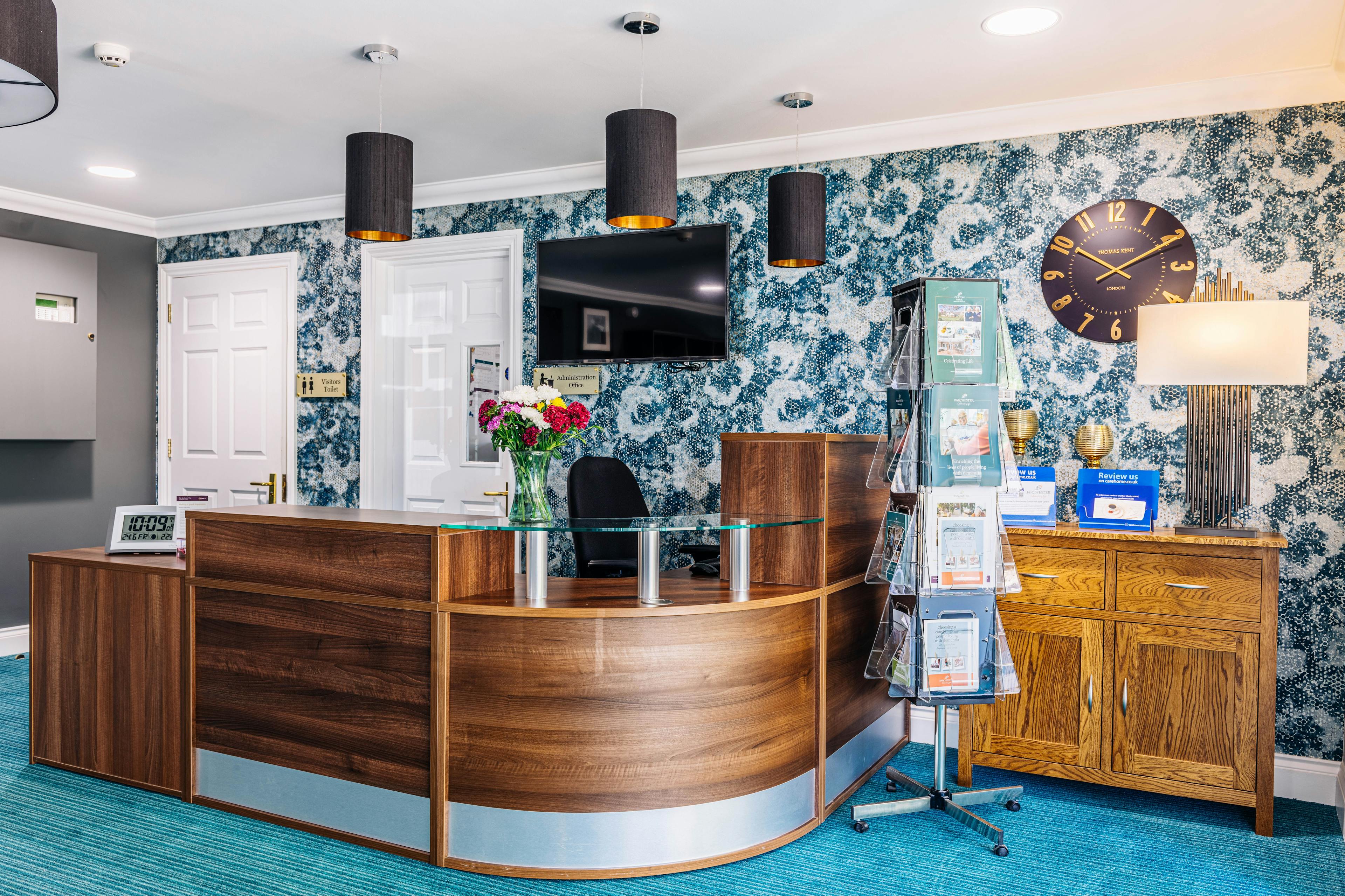 Reception in Oulton Park Care Home in Lowestoft, Suffolk