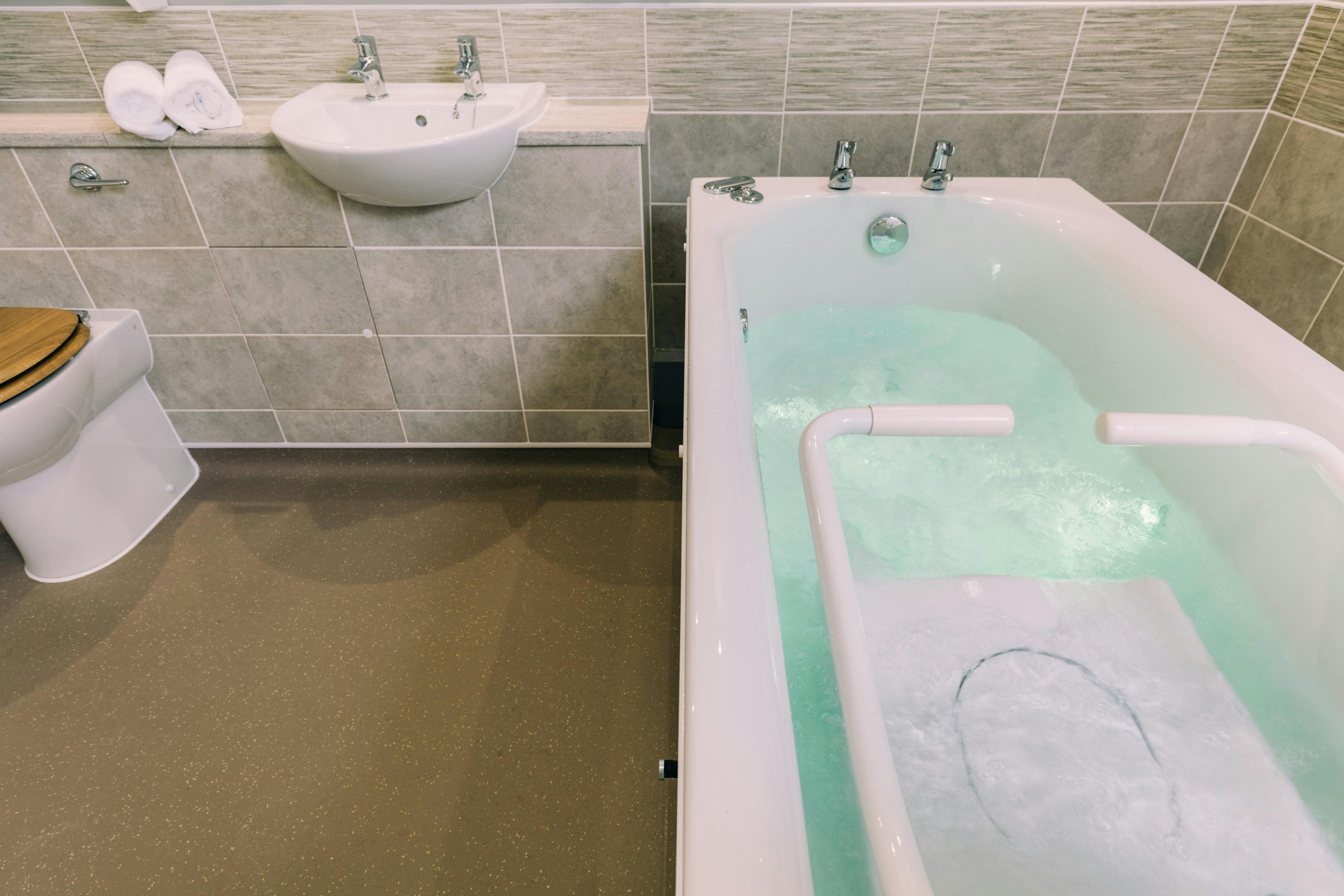 Spa Bathroom at Peony Court Care Home in Croydon, Greater London