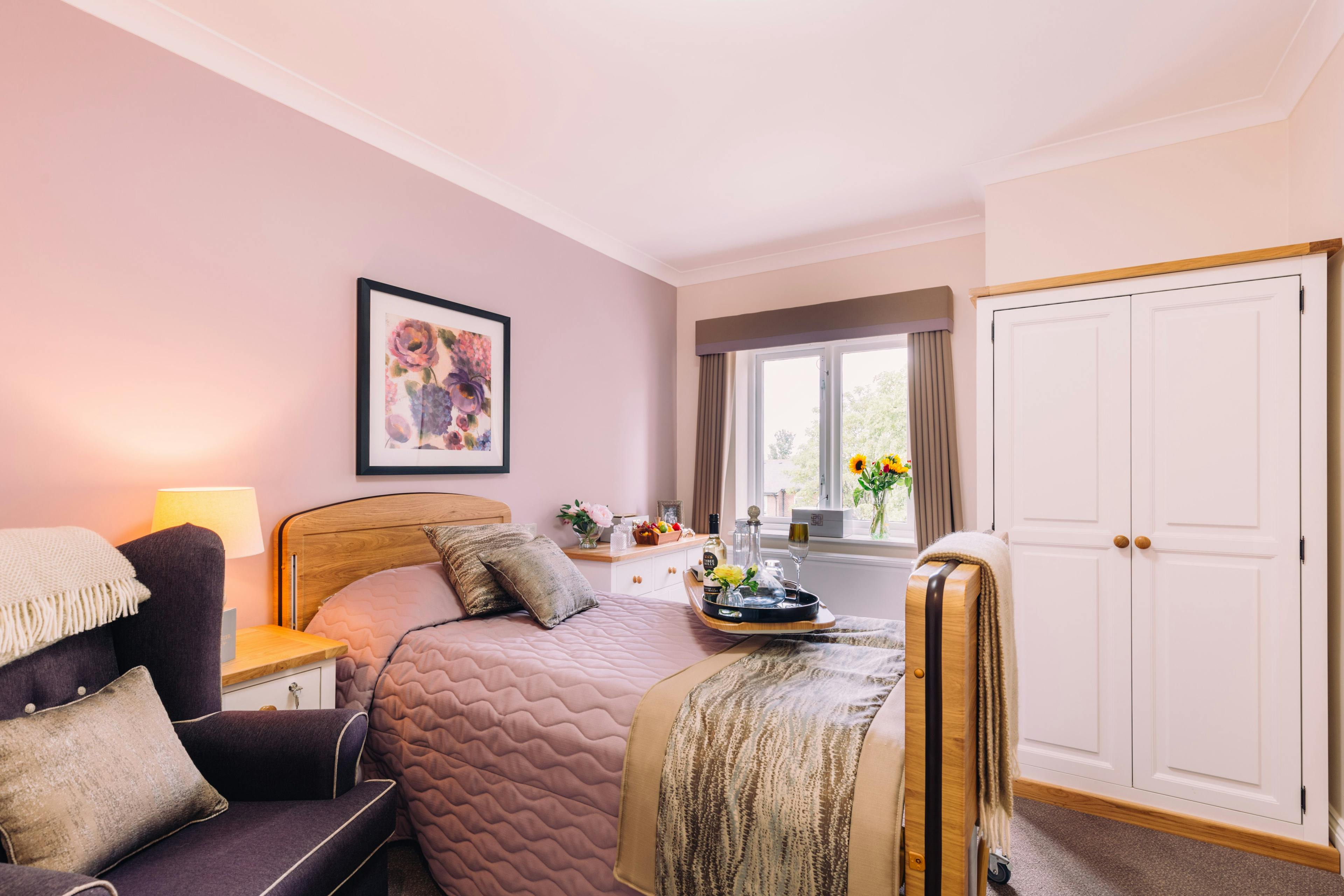 Bedroom at Peony Court Care Home in Croydon, Greater London