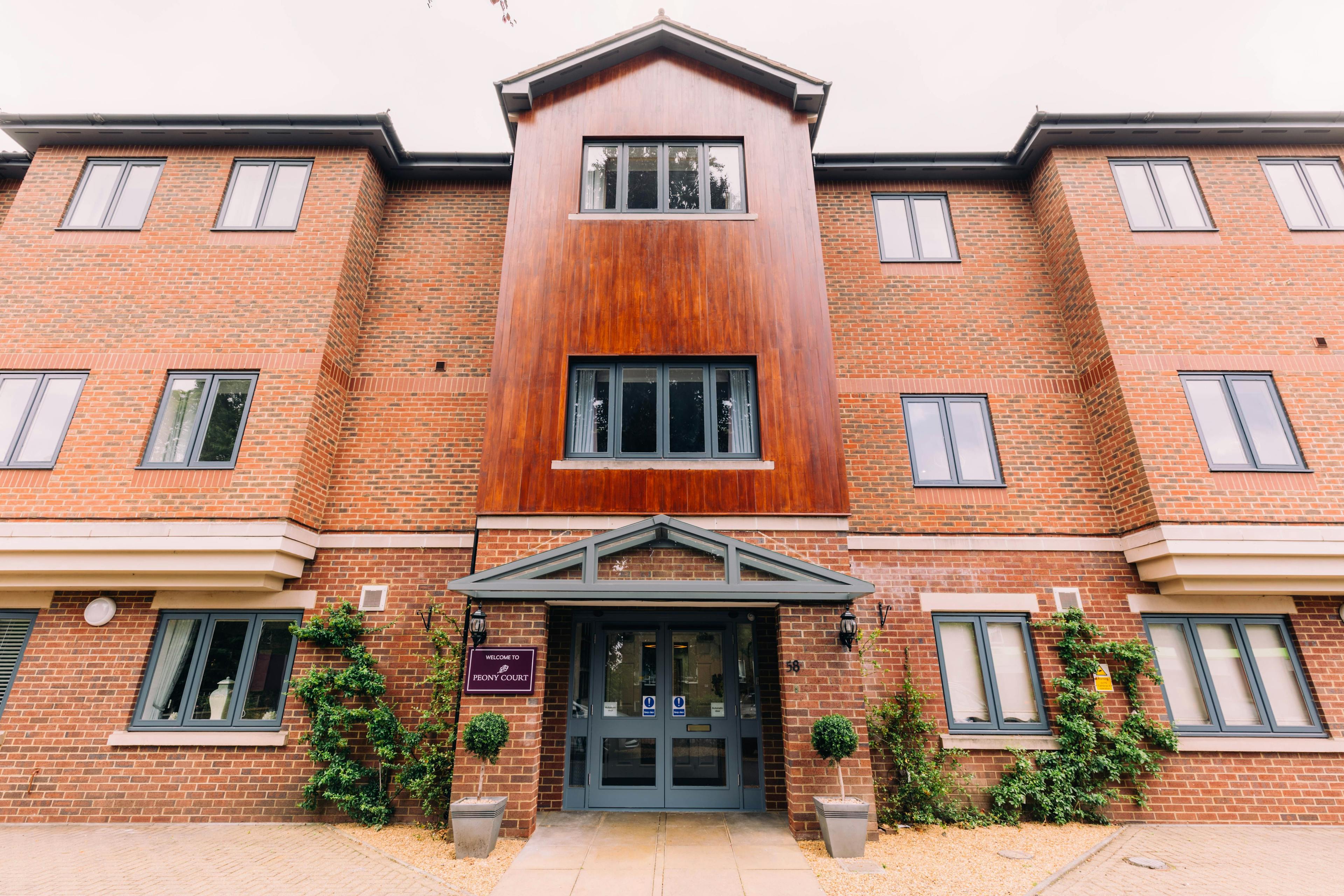 Exterior of Peony Court Care Home in Croydon, Greater London