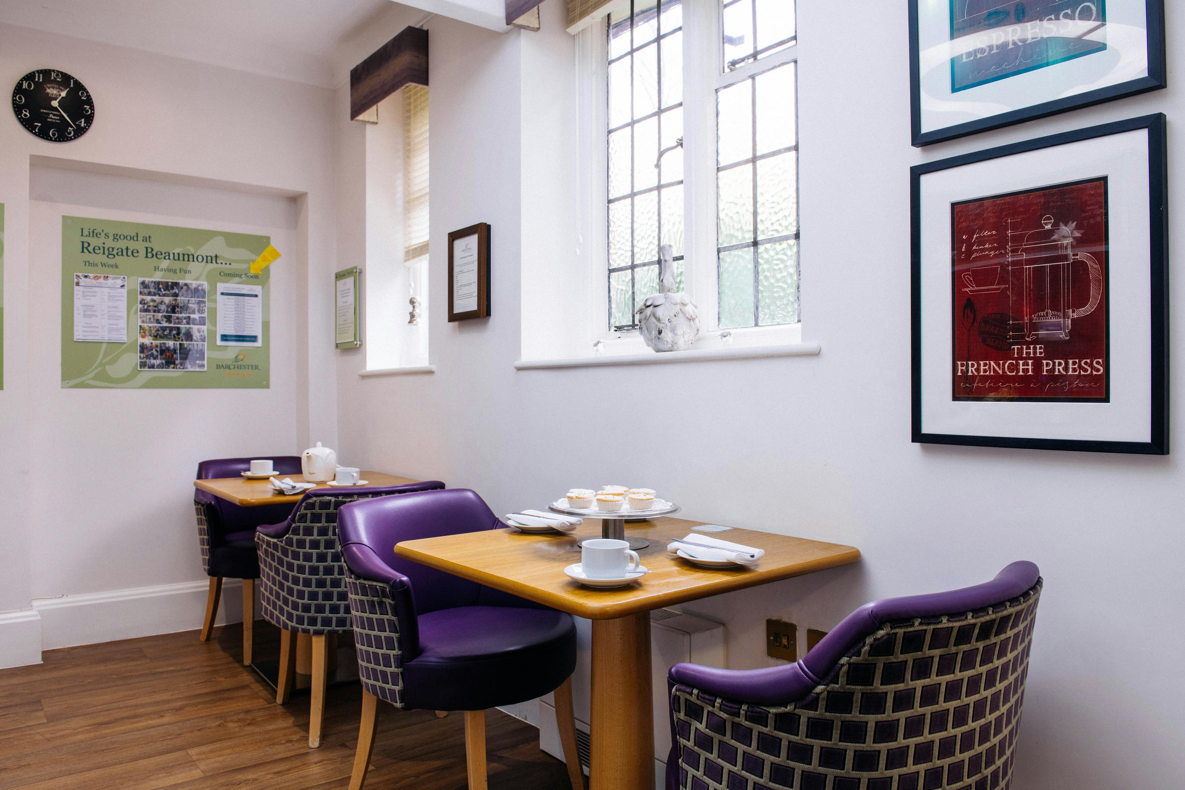 Cafe at Reigate Beaumont Care Home in Reigate, Surrey