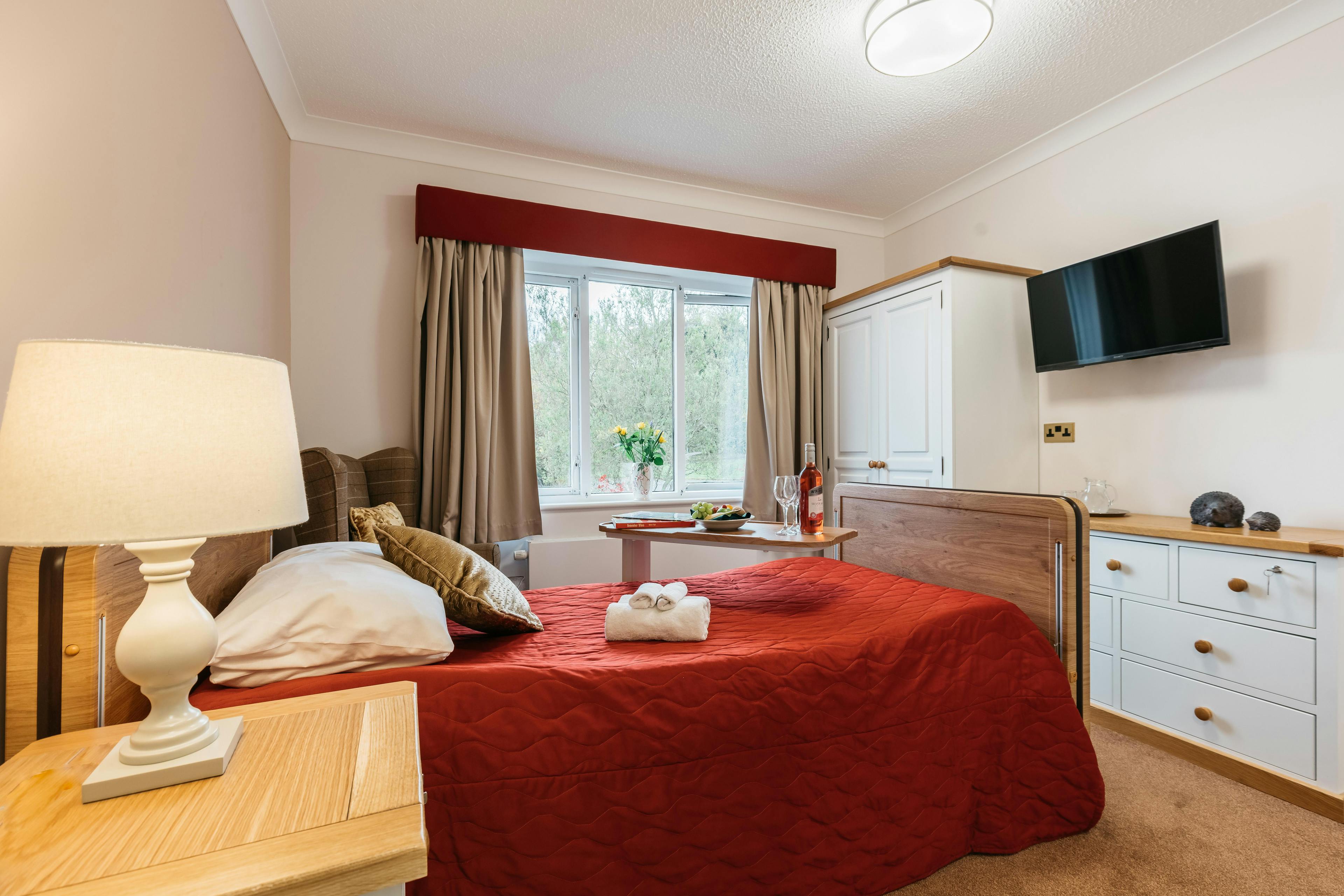 Bedroom at Strachan House Care Home in Edinburgh, Scotland