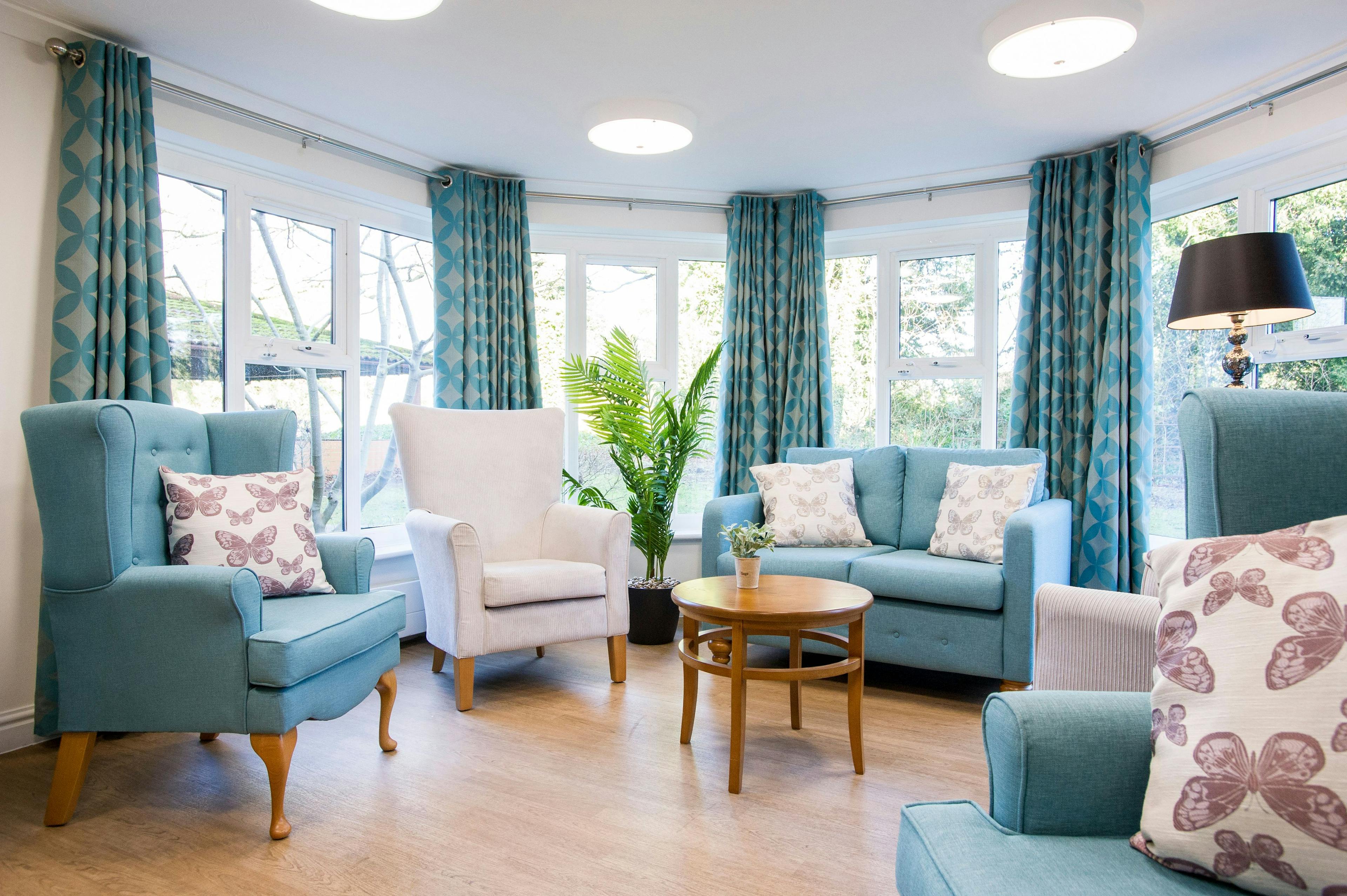 Communal Lounge at Basingfield Court Care Home in Basingstoke, Hampshire