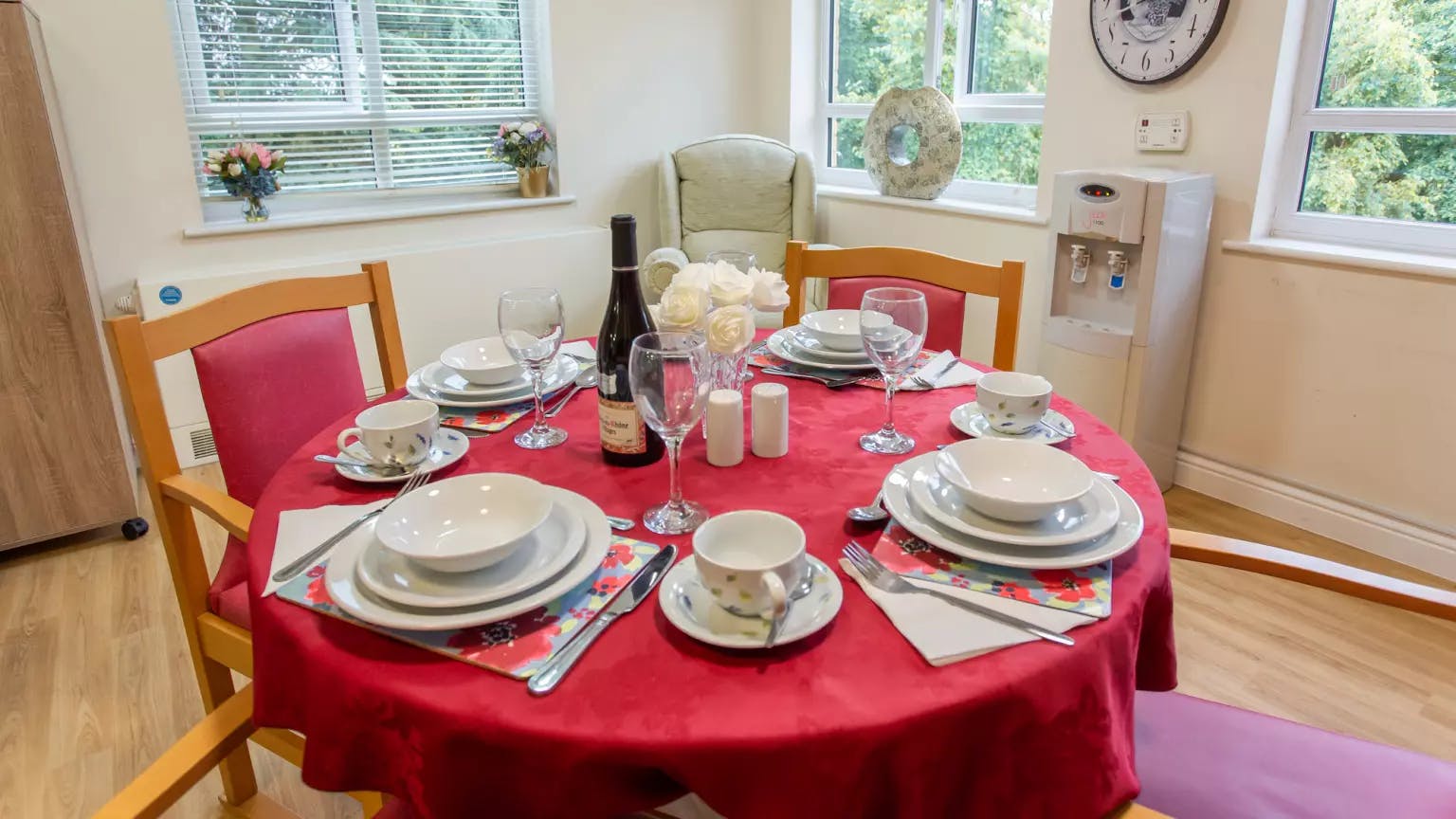 Dining room of Belmont View care home in Hoddesdon, Hertfordshire