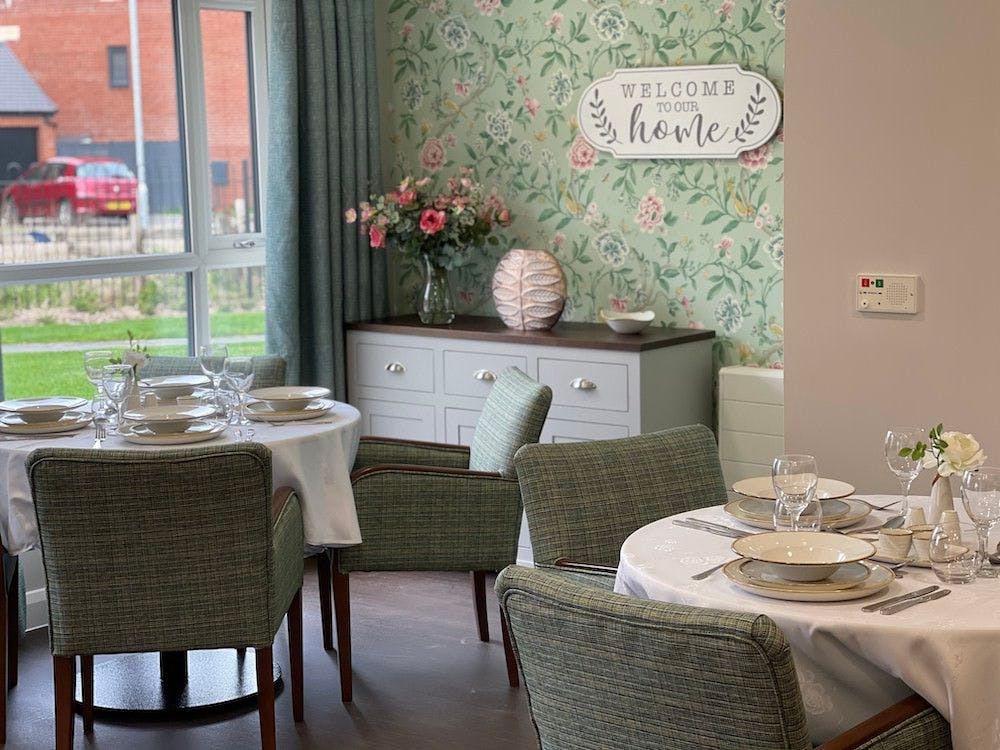 Dining Room at Bishop's Cleeve Care Home in Cheltenham, Gloucestershire