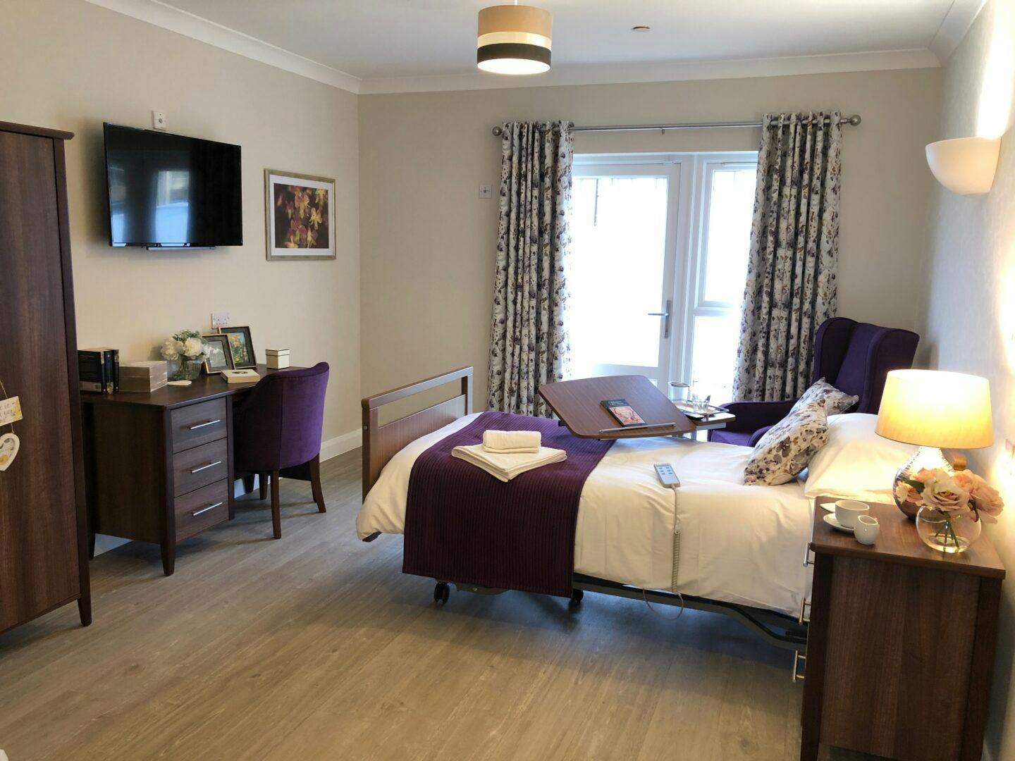 Bedroom at Bishop's Cleeve Care Home in Cheltenham, Gloucestershire