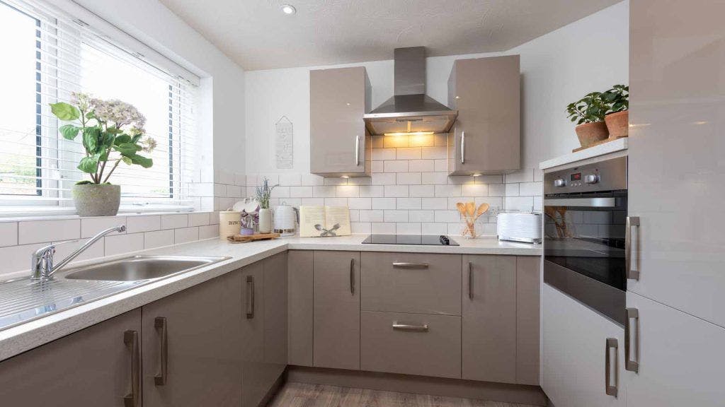 Kitchen at Bower Lodge Retirement Apartment in Shirley, West Midlands