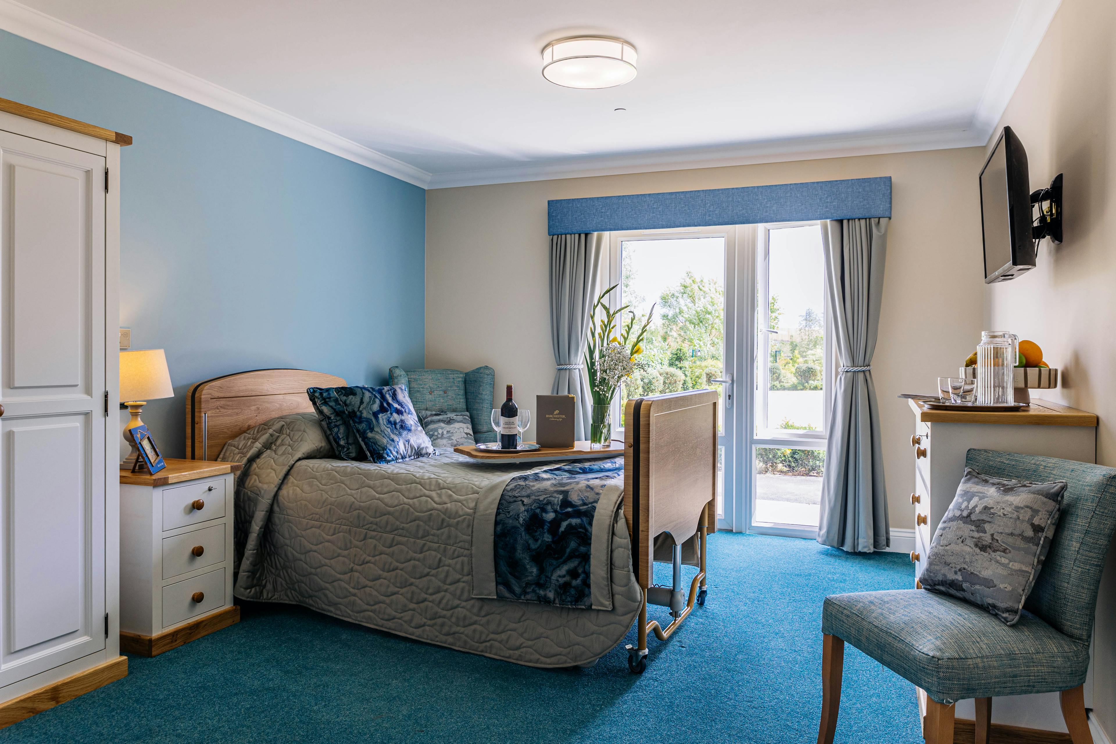 Bedroom at Oak Grange Care Home in Chester, Cheshire