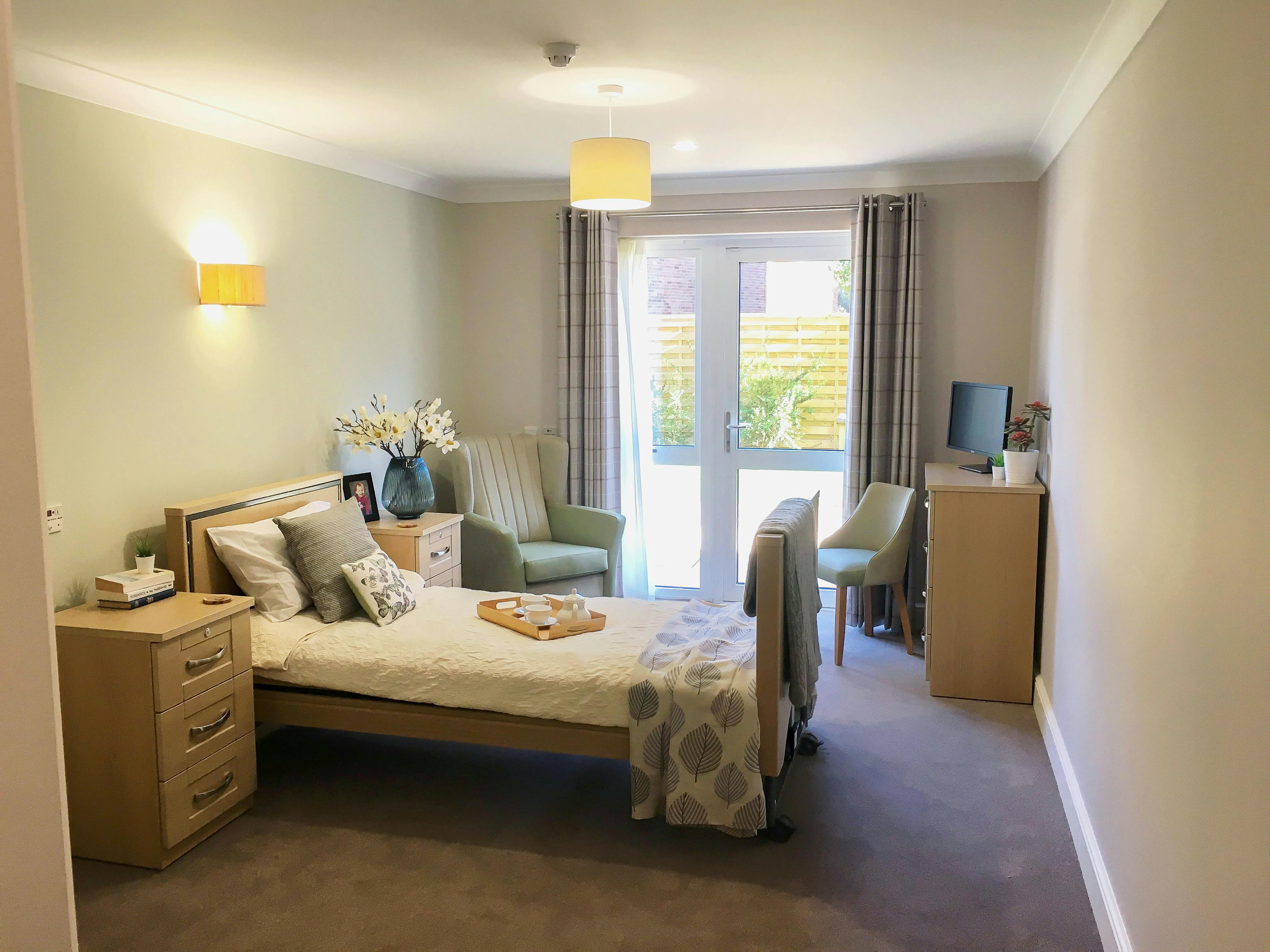 Bedroom of Brabourne care home in Ashford, Kent