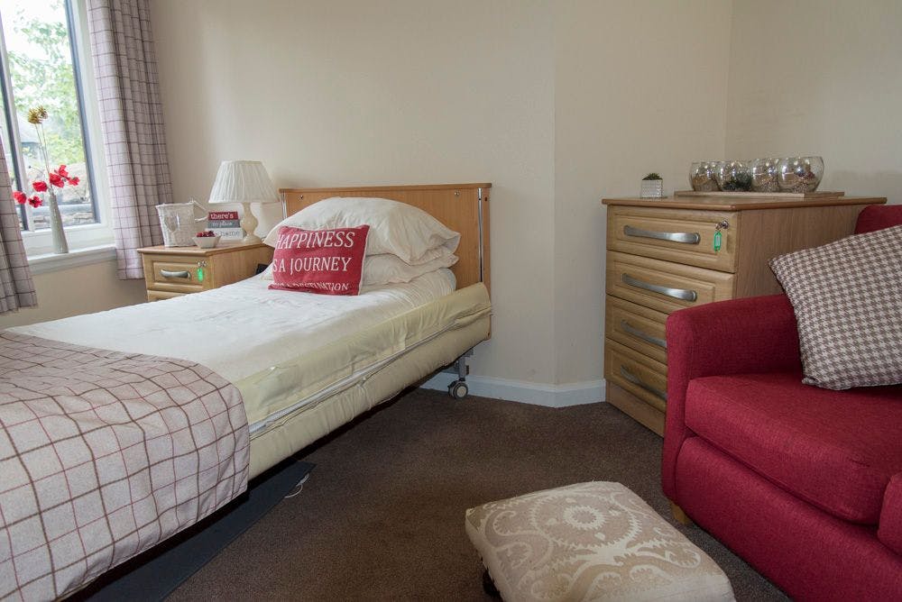Bedroom at Bridge view Care hHome in Dundee, Scotland