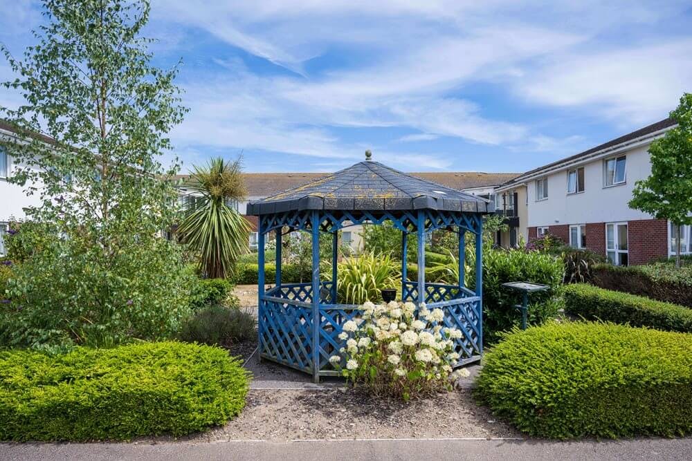 Garden of Britten Court care home in Lowestoft, Suffolk