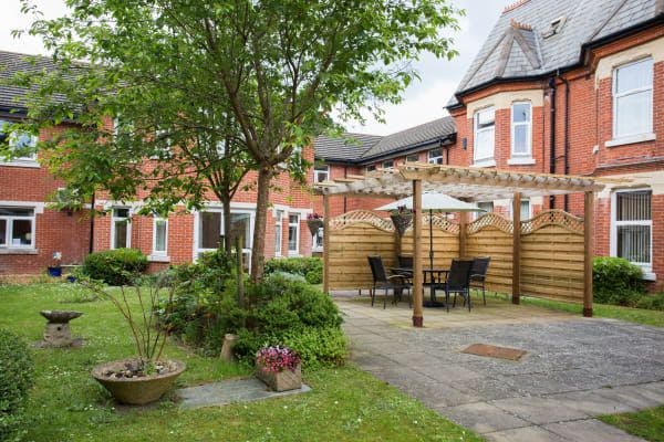 Garden at  Ashely Lodge Care Home in New Milton, Hampshire