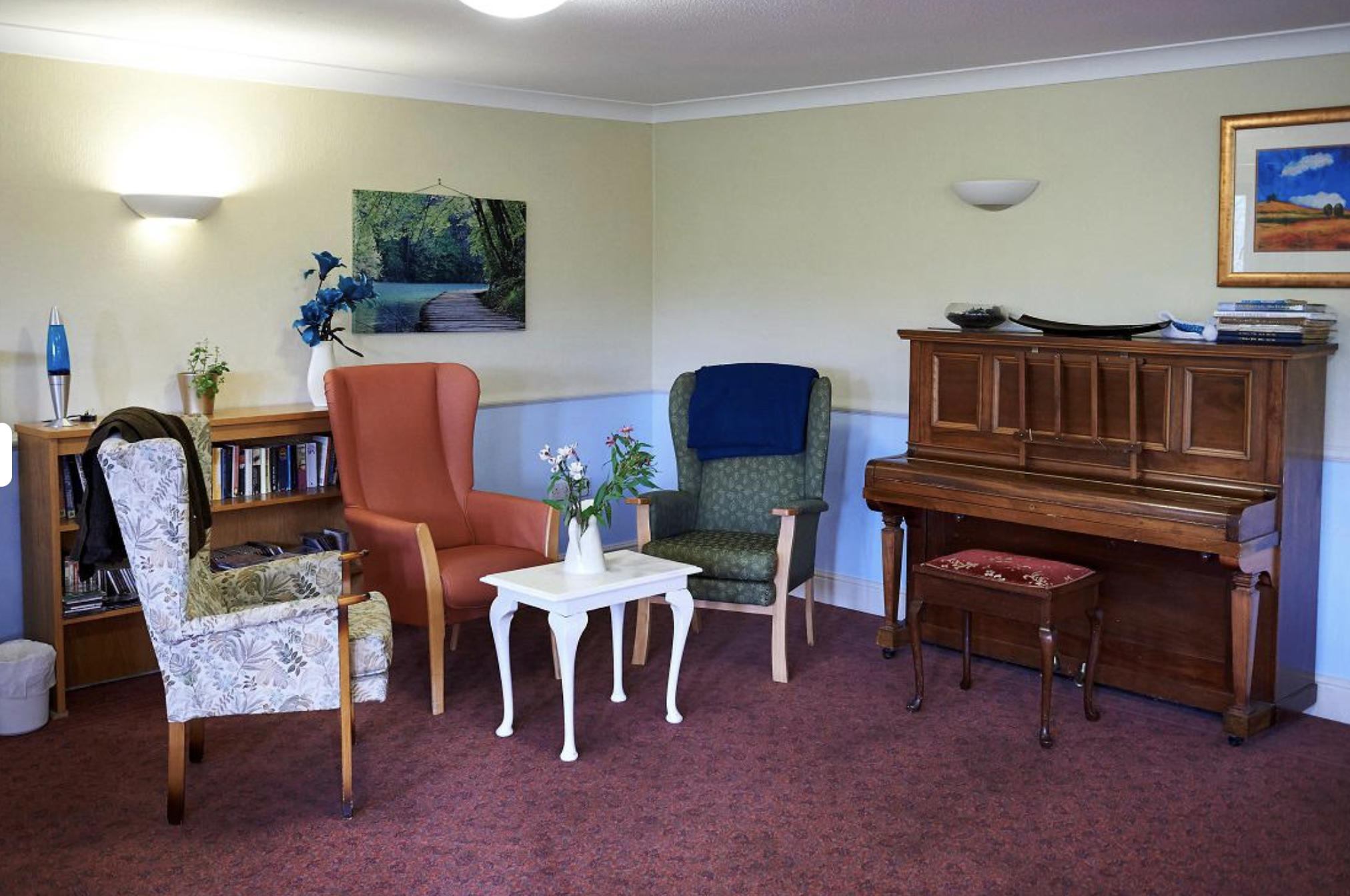 Lounge of Braid Hills care home in Edinburgh, Scotland