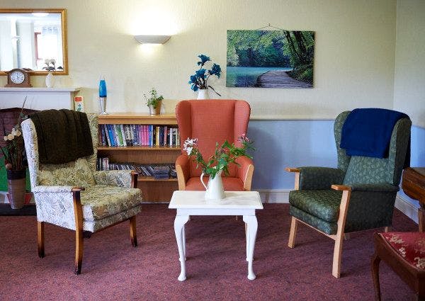 Lounge of Braid Hills care home in Edinburgh, Scotland