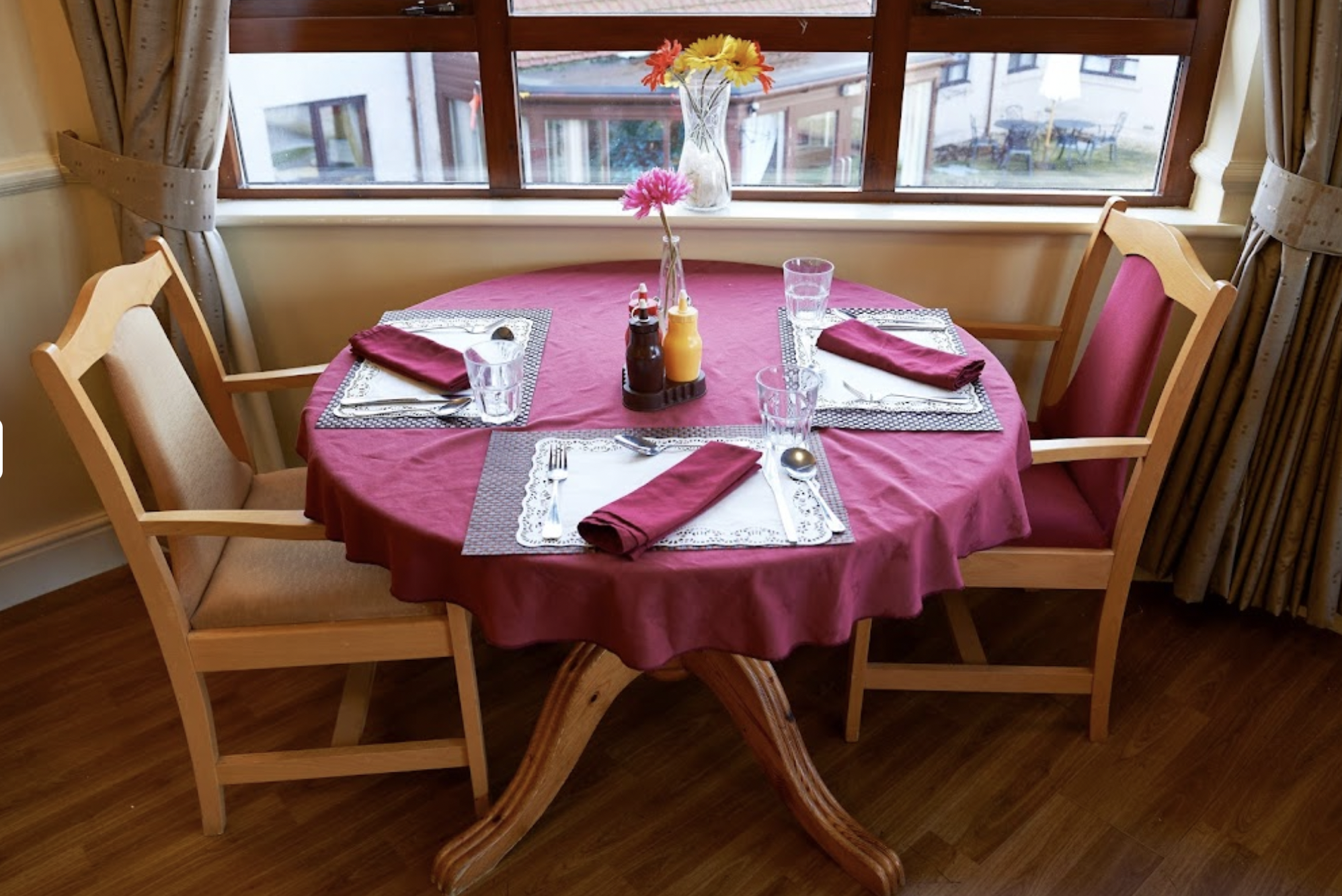 Dining room of Braid Hills care home in Edinburgh, Scotland