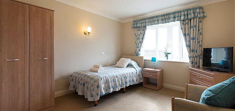 Bedroom at Crossley House Care Home in Bradford, West Yorkshire 